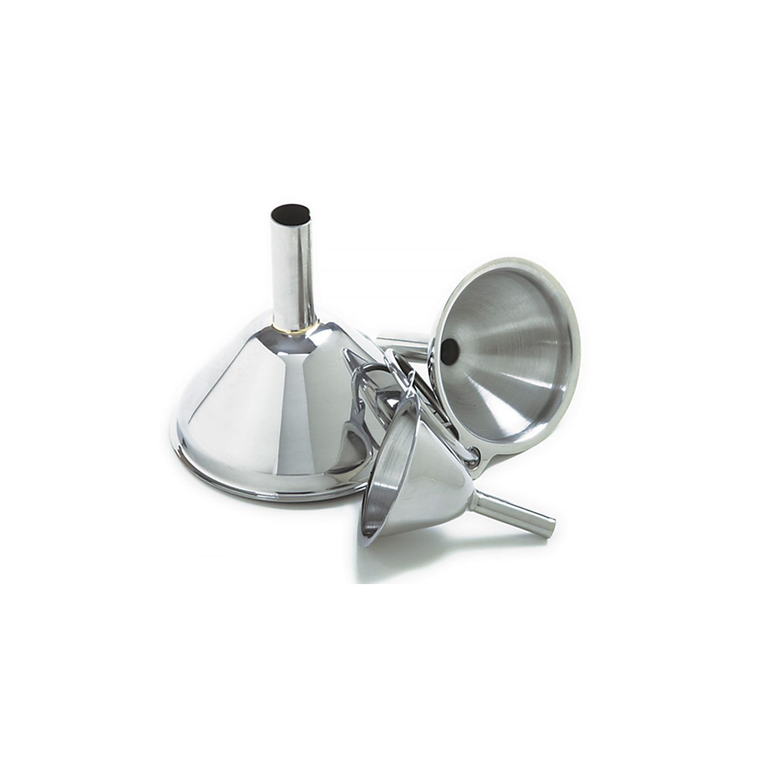 Ensemble de 3 entonnoirs en acier inoxydable