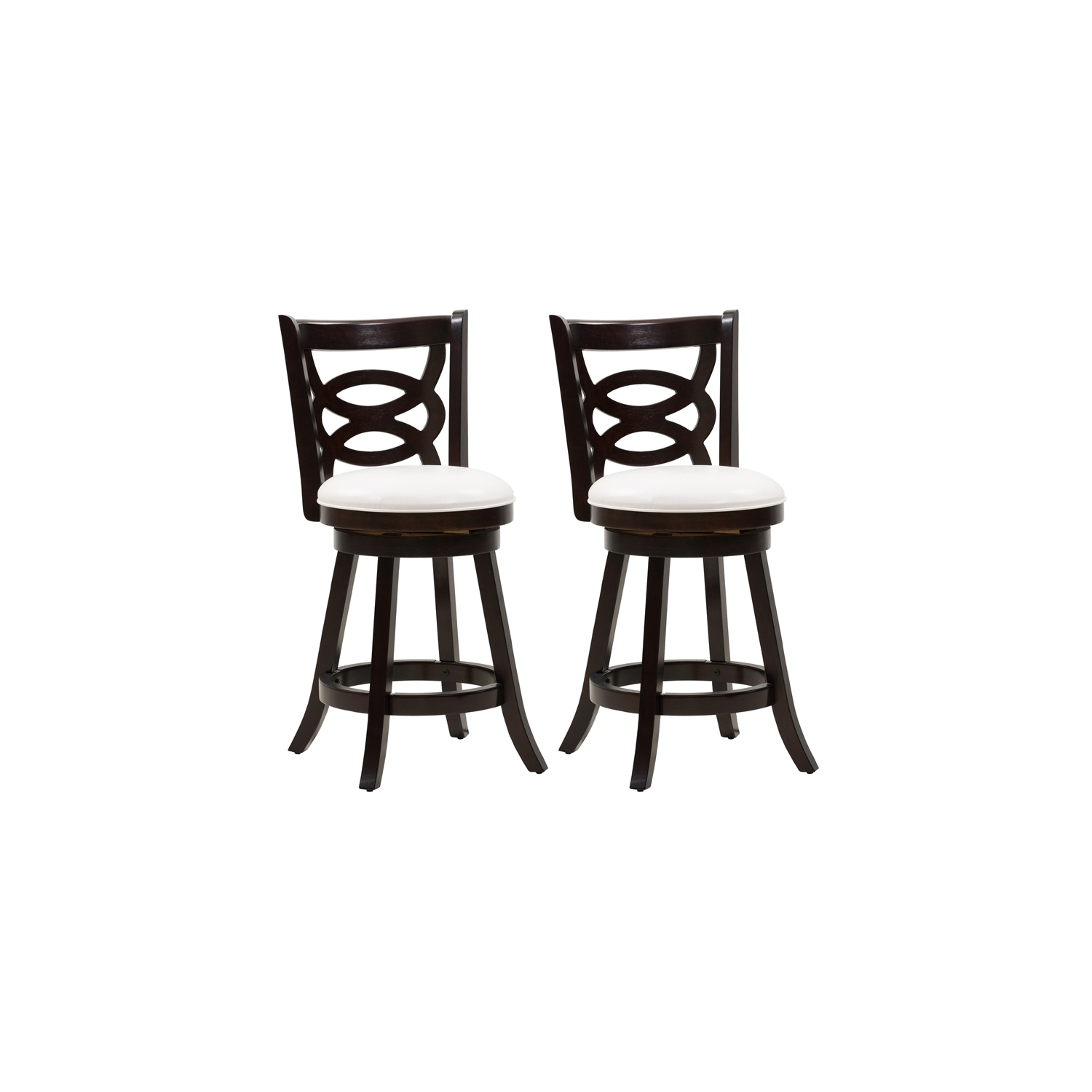 Woodgrove Transitional Counter Height Barstool - Cappuccino/White