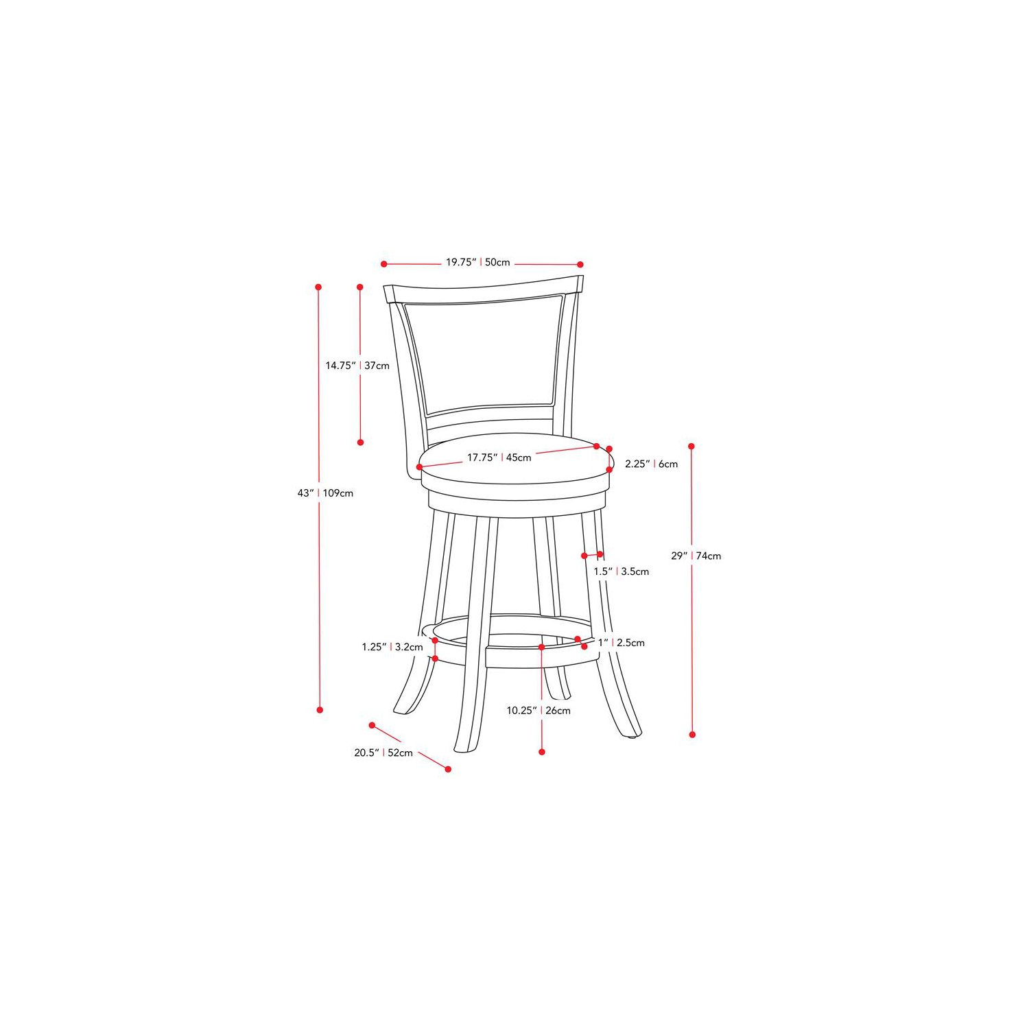 Woodgrove Transitional Bar Height Barstool - White