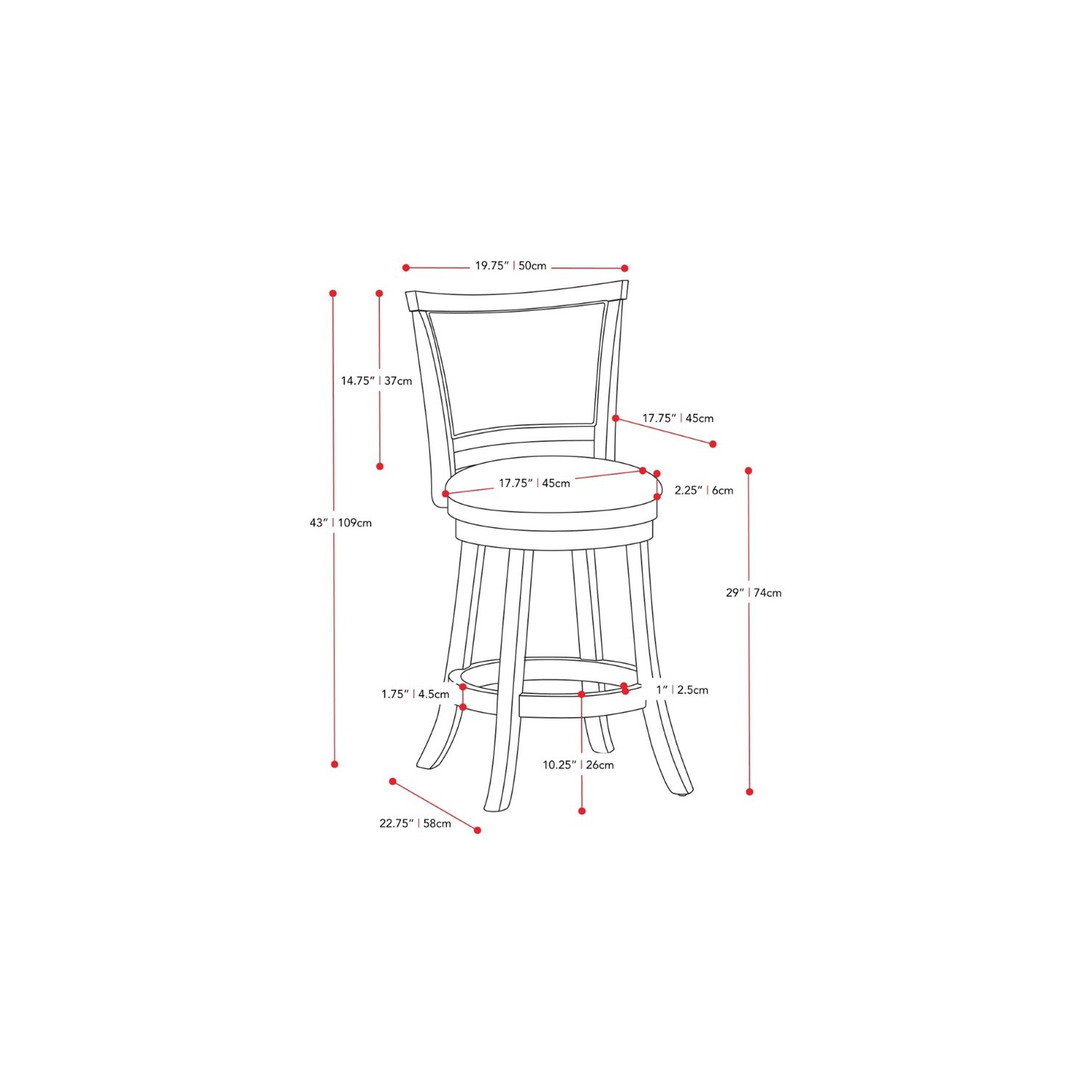 Woodgrove Transitional Bar Height Barstool - Set of 2 - Brown/Black