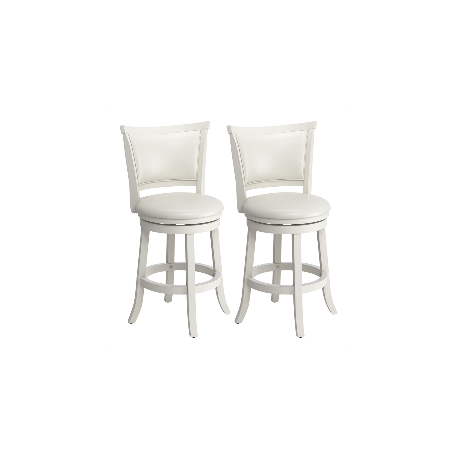 Woodgrove Transitional Counter Height Barstool - Set of 2 - White