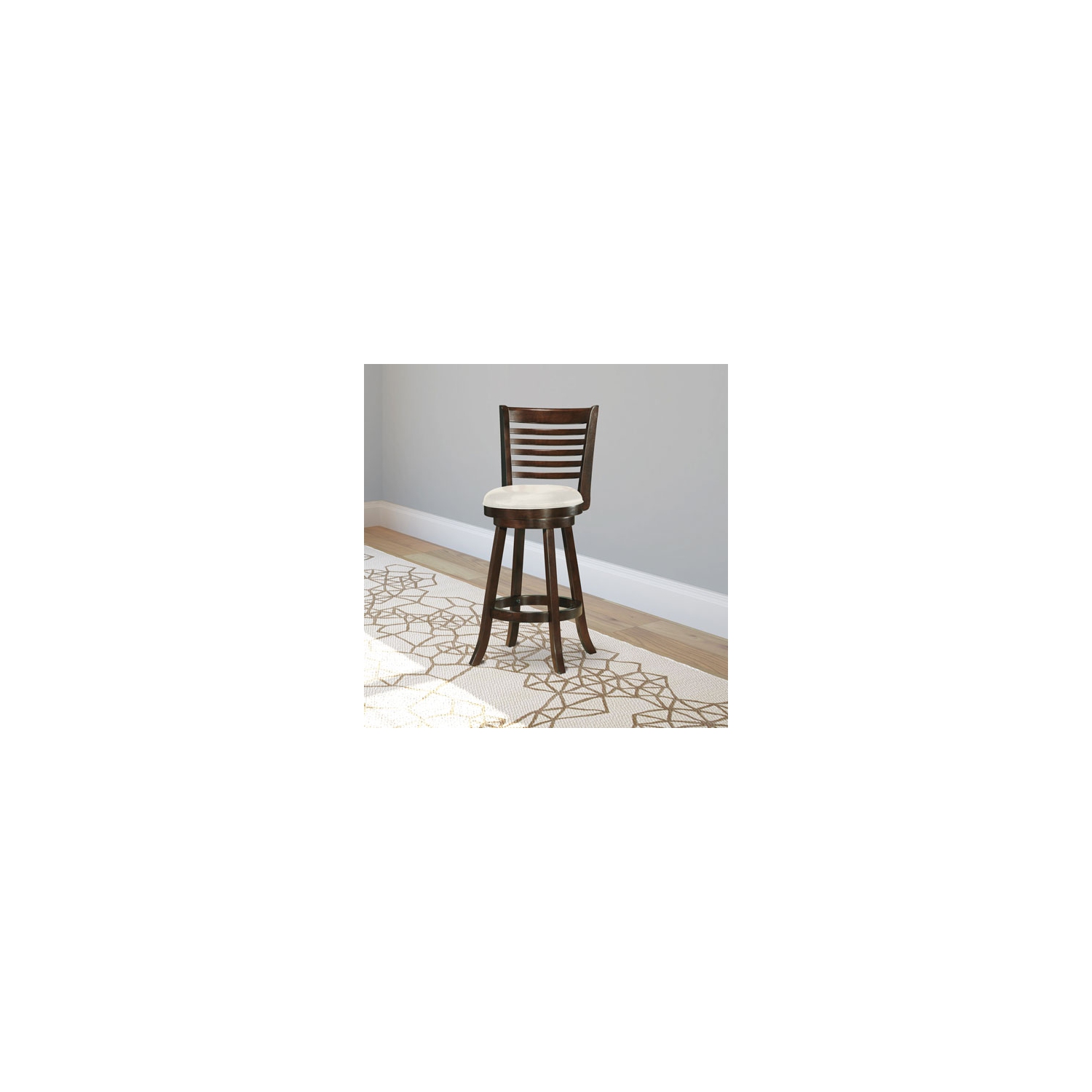 Woodgrove Transitional Bar Height Barstool - Set of 2 - Cappuccino/White