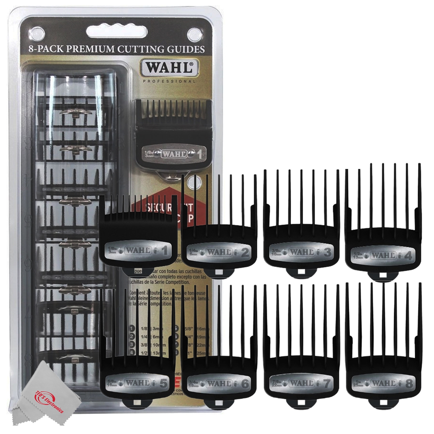 10x Wahl 8-Pack Premium Cutting Guides Fits All Wahl Full Size Clipper Blades