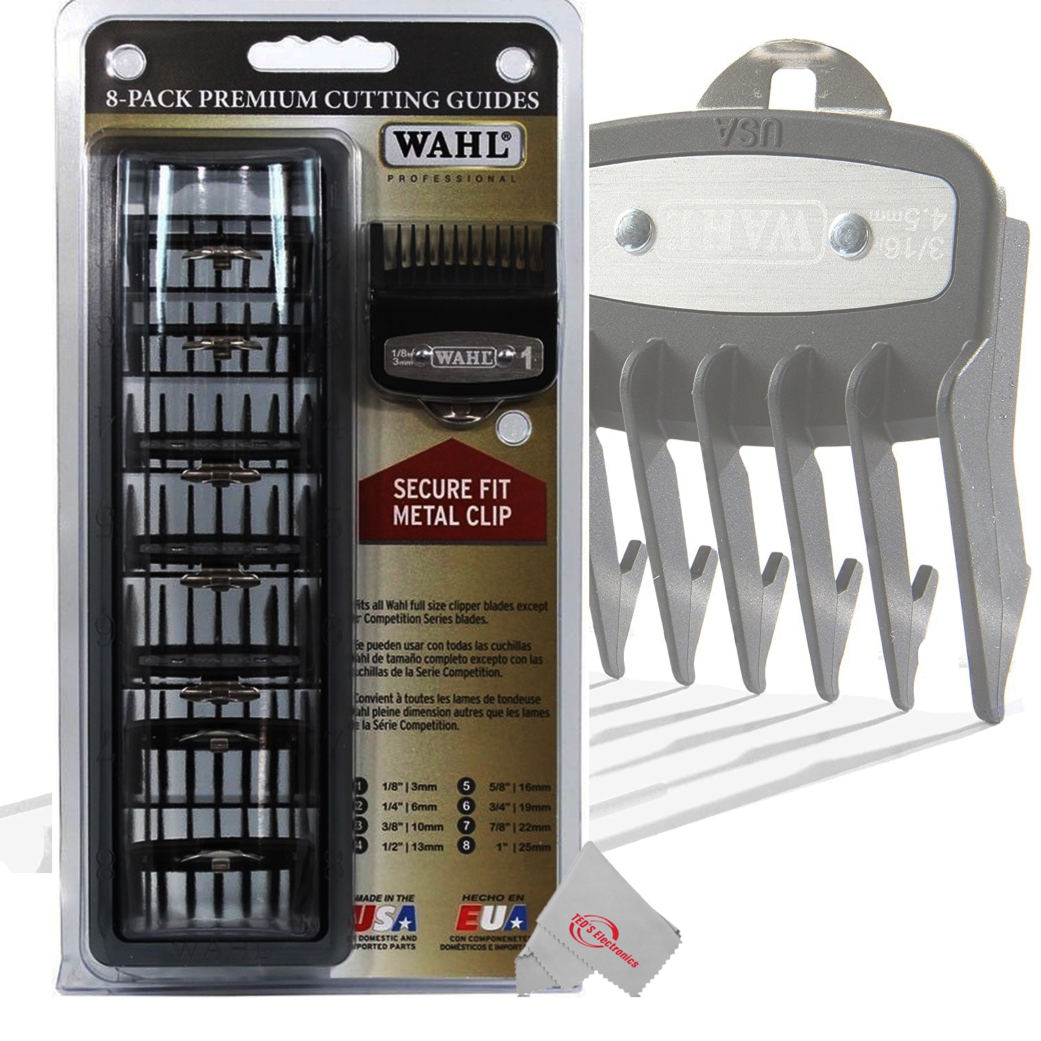 10x Wahl 8-Pack Premium Cutting Guides Fits All Wahl Full Size Clipper Blades