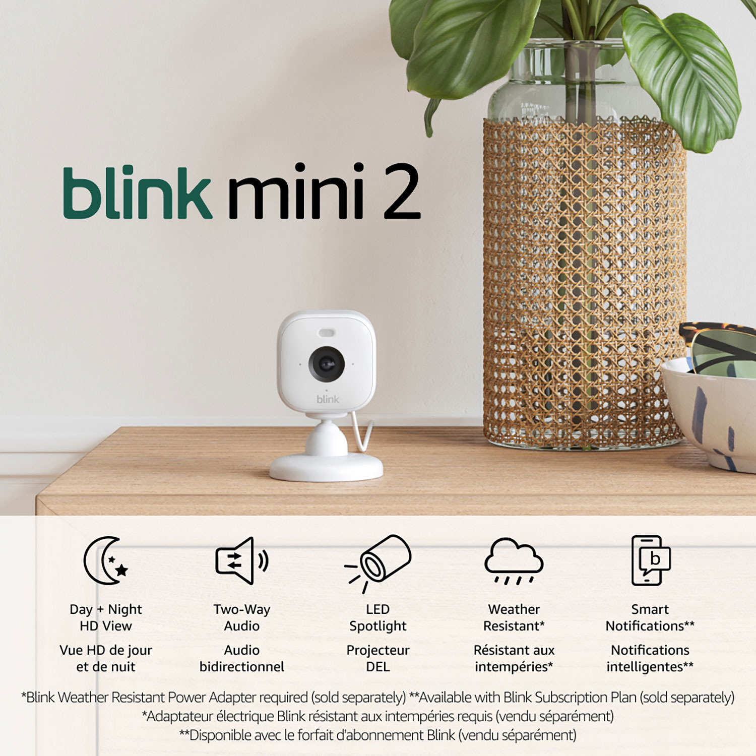 Blink Mini 2 Wi-Fi Indoor/Outdoor 1080p HD IP Camera - White