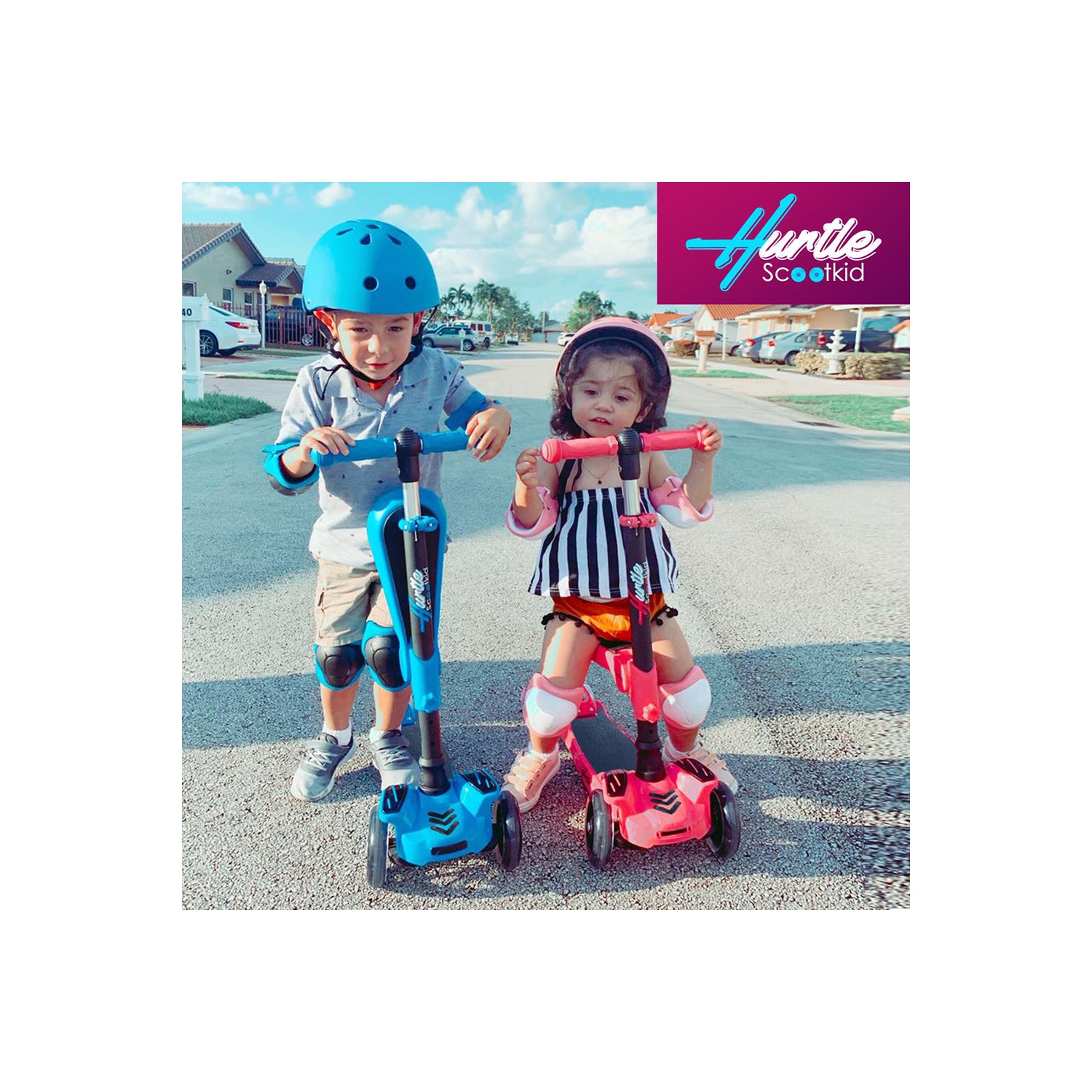 Trottinette à 3 roues pour enfants ScootKid - trottinette jouet pour enfants avec lumières à DEL intégrées, siège confortable rabattable (jaune)