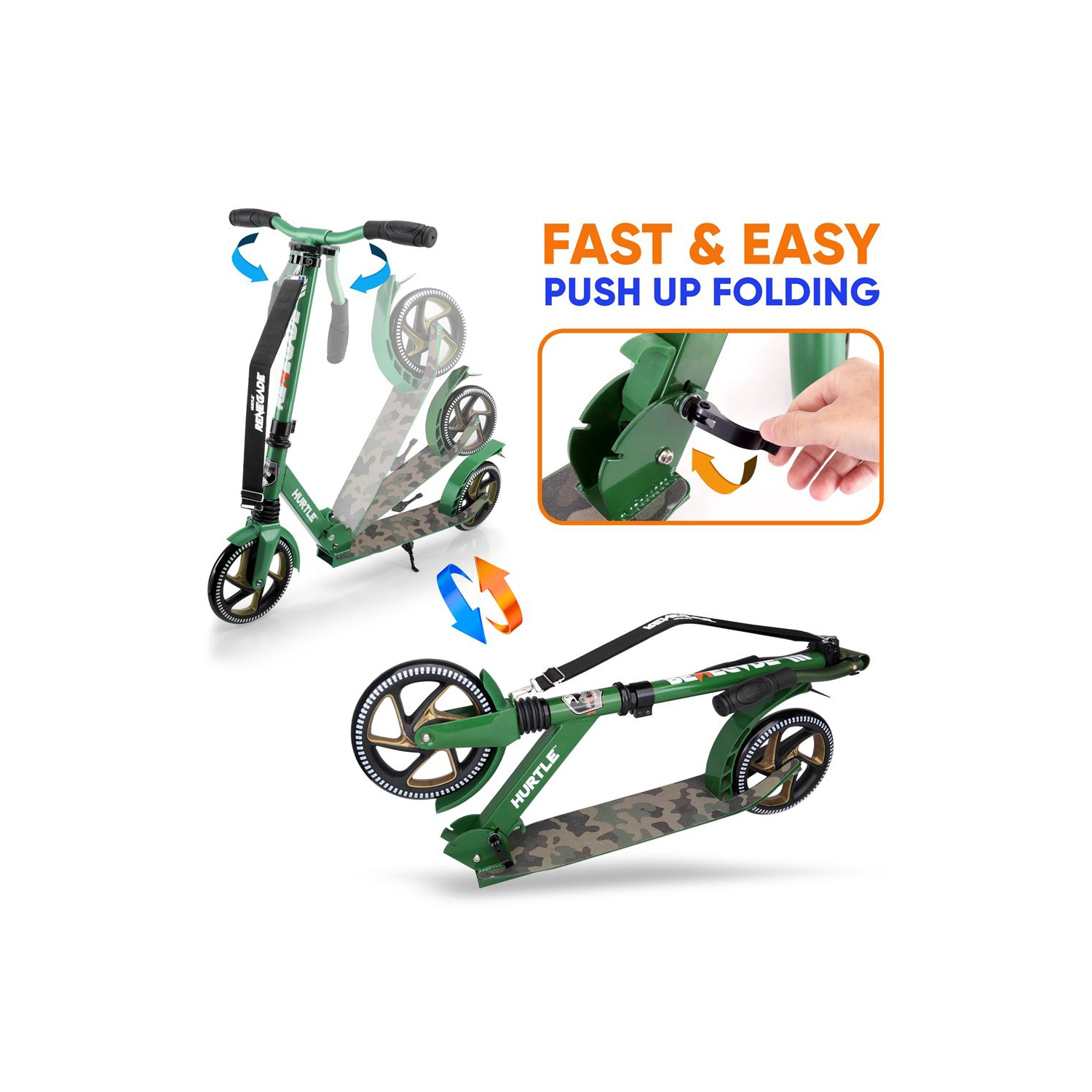 Lightweight and Foldable Kick Scooter - Adjustable Scooter for Teens and Adult, Alloy Deck with High Impact Wheels