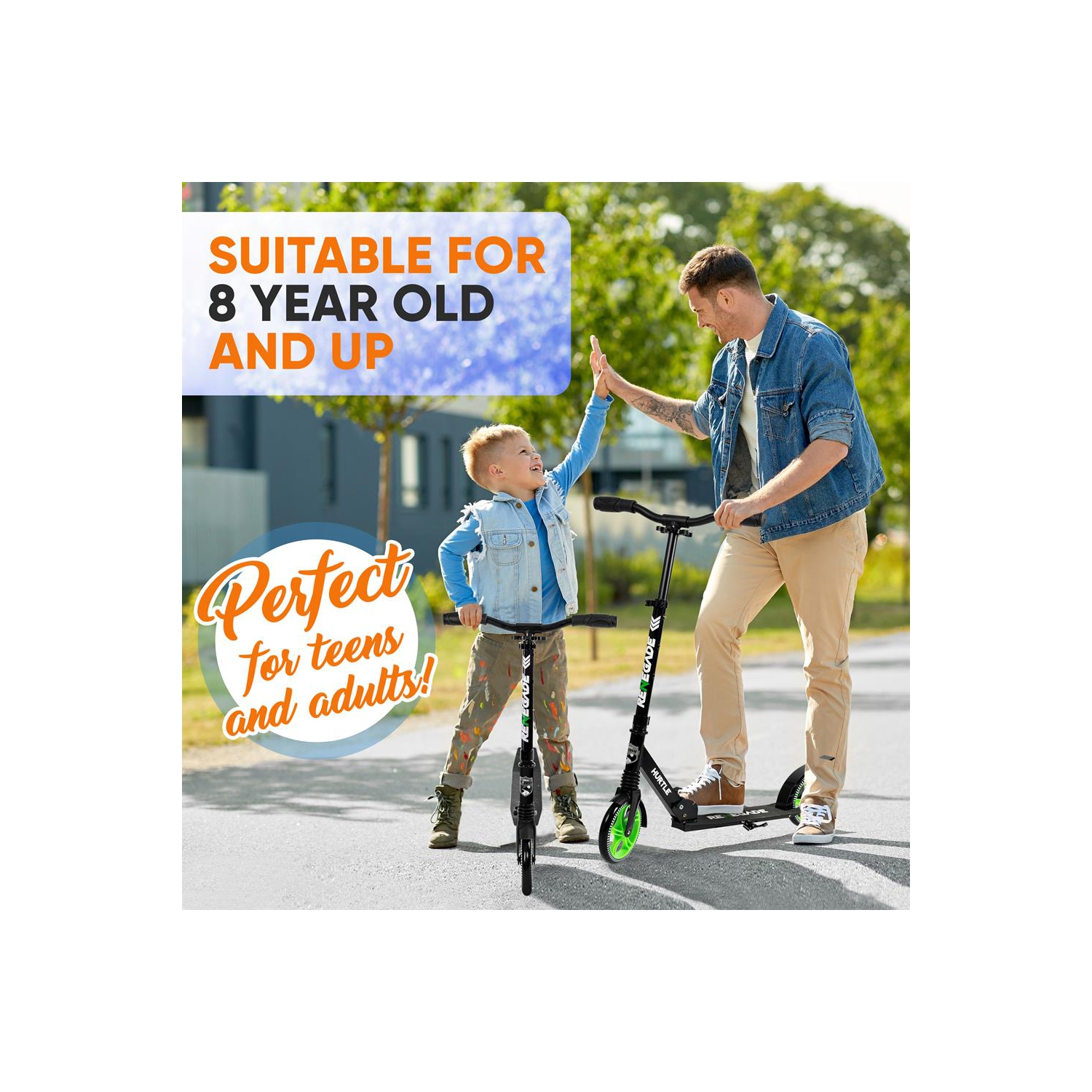 Lightweight and Foldable Kick Scooter - Adjustable Scooter for Teens and Adult, Alloy Deck with High Impact Wheels