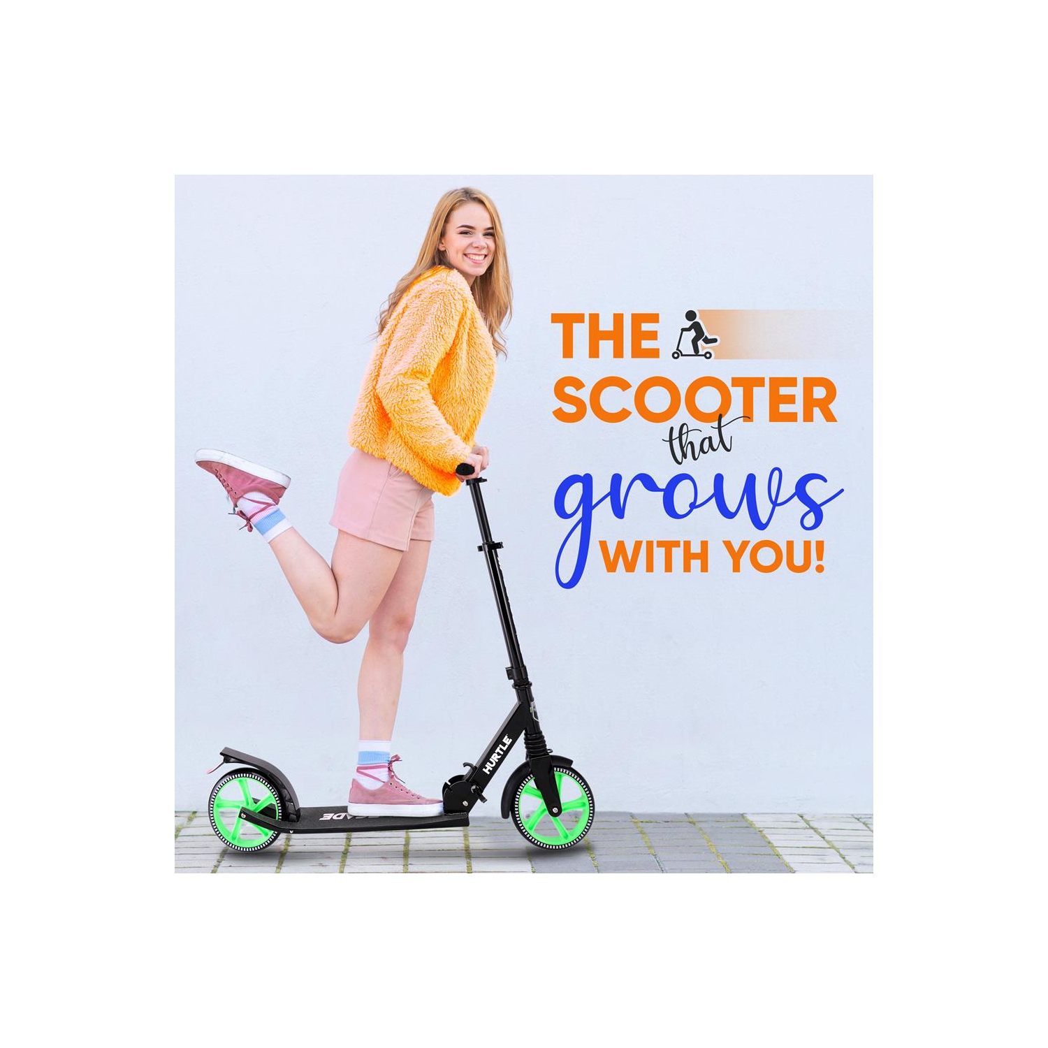 Trottinette légère et pliable - trottinette réglable pour adolescents et adultes, plateforme en alliage avec roues à impact élevé