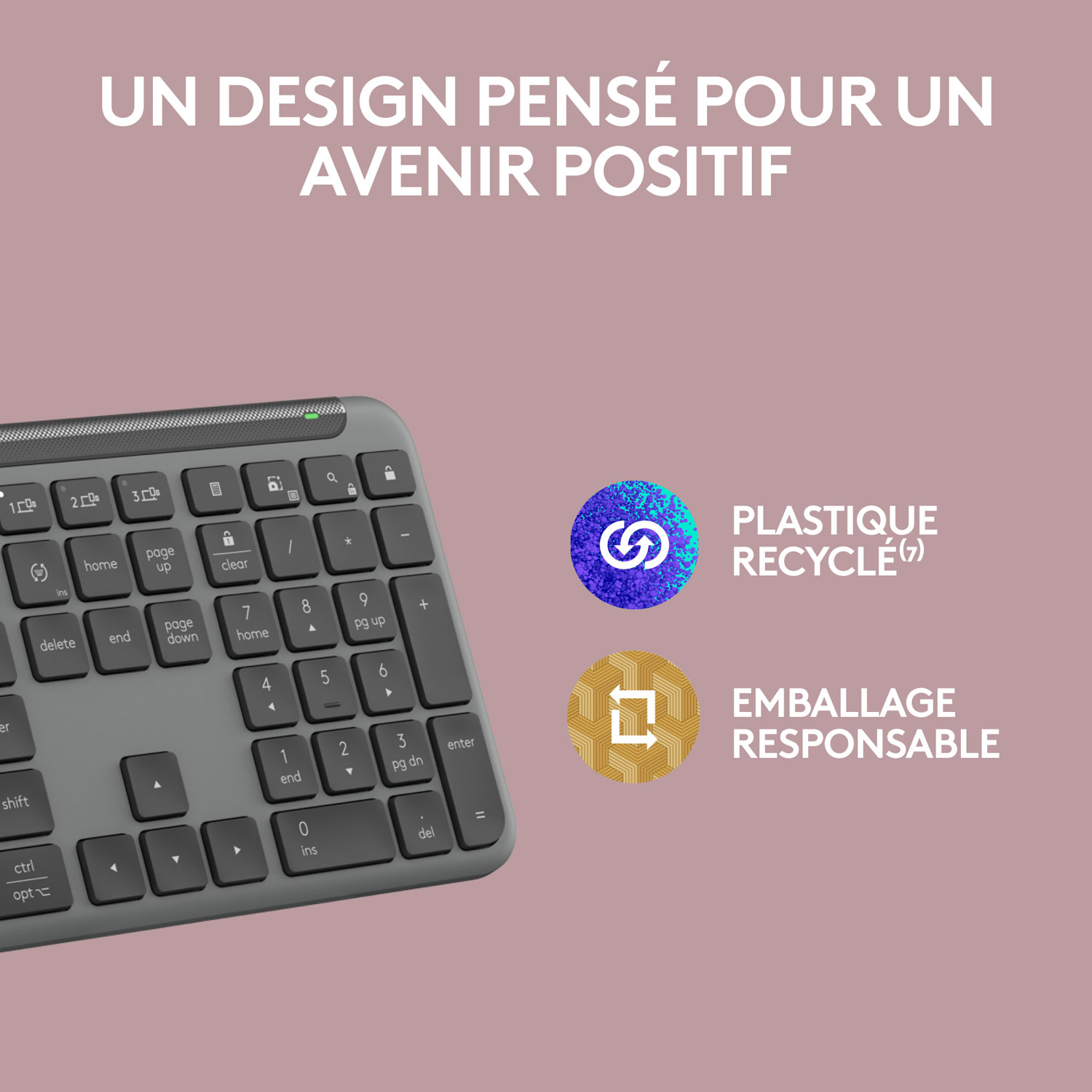 Clavier sans fil pleine grandeur K950 Signature Slim de Logitech - Graphite - Anglais