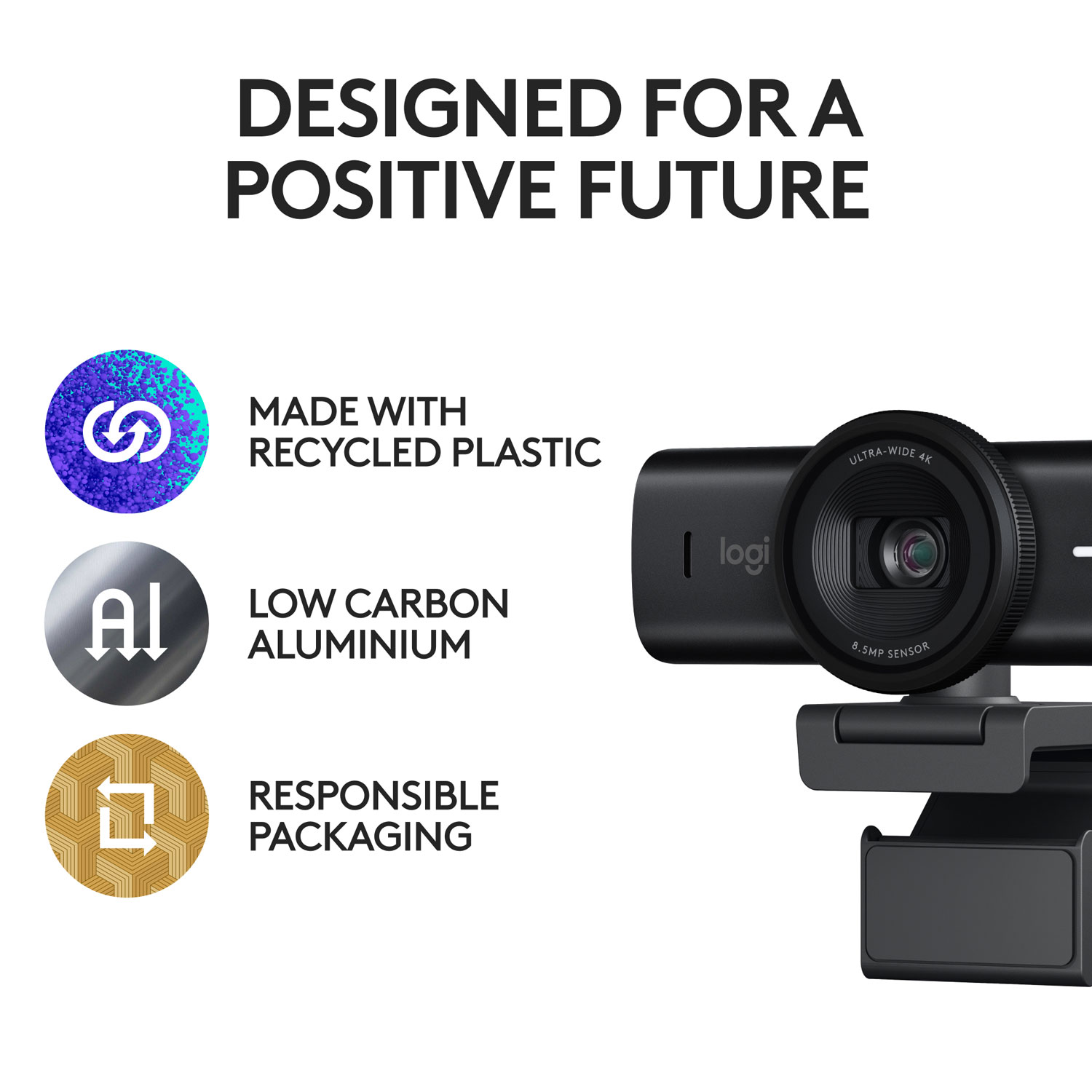 Caméra Web Ultra HD 4K MX Brio de Logitech - Noir