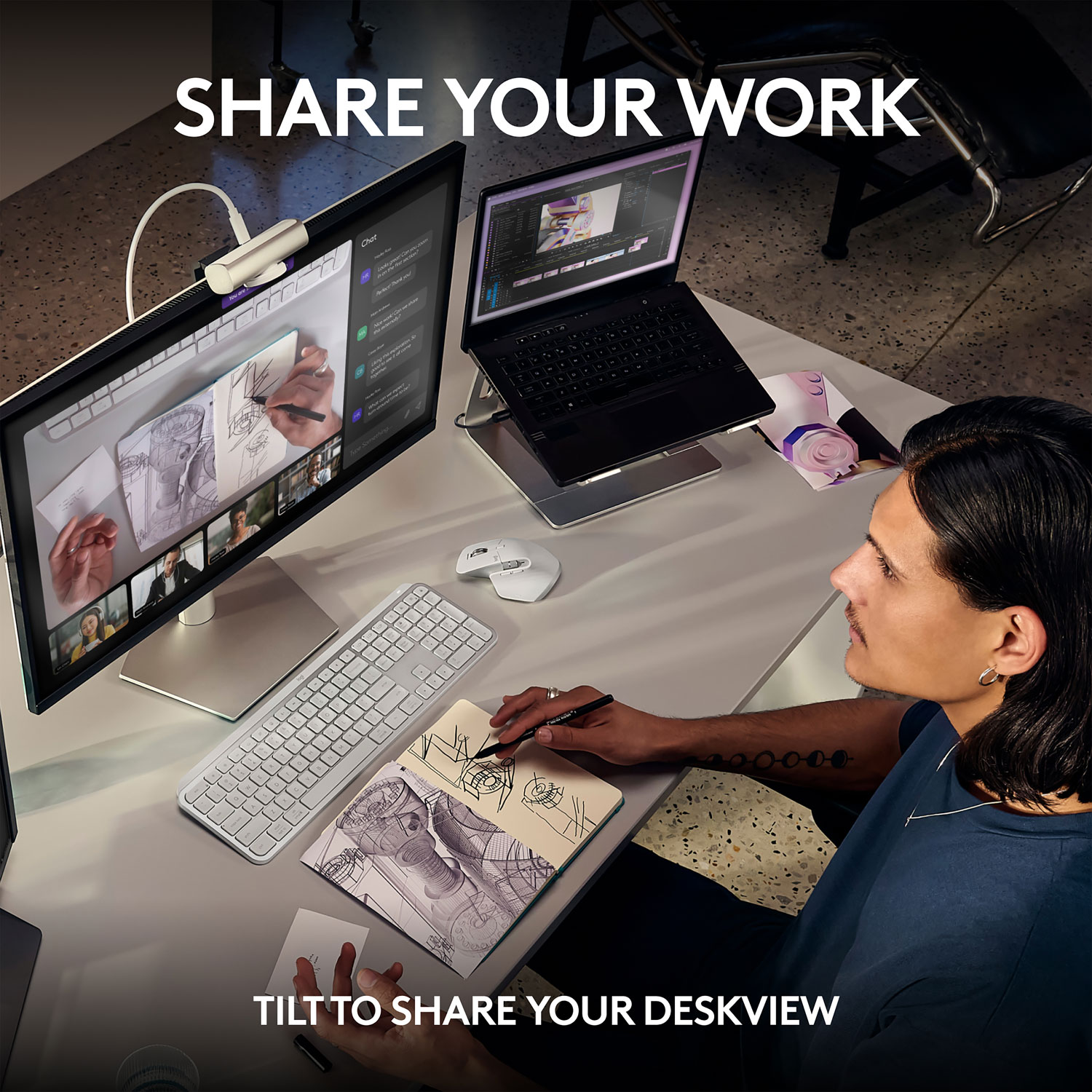 Caméra Web Ultra HD 4K MX Brio de Logitech - Noir