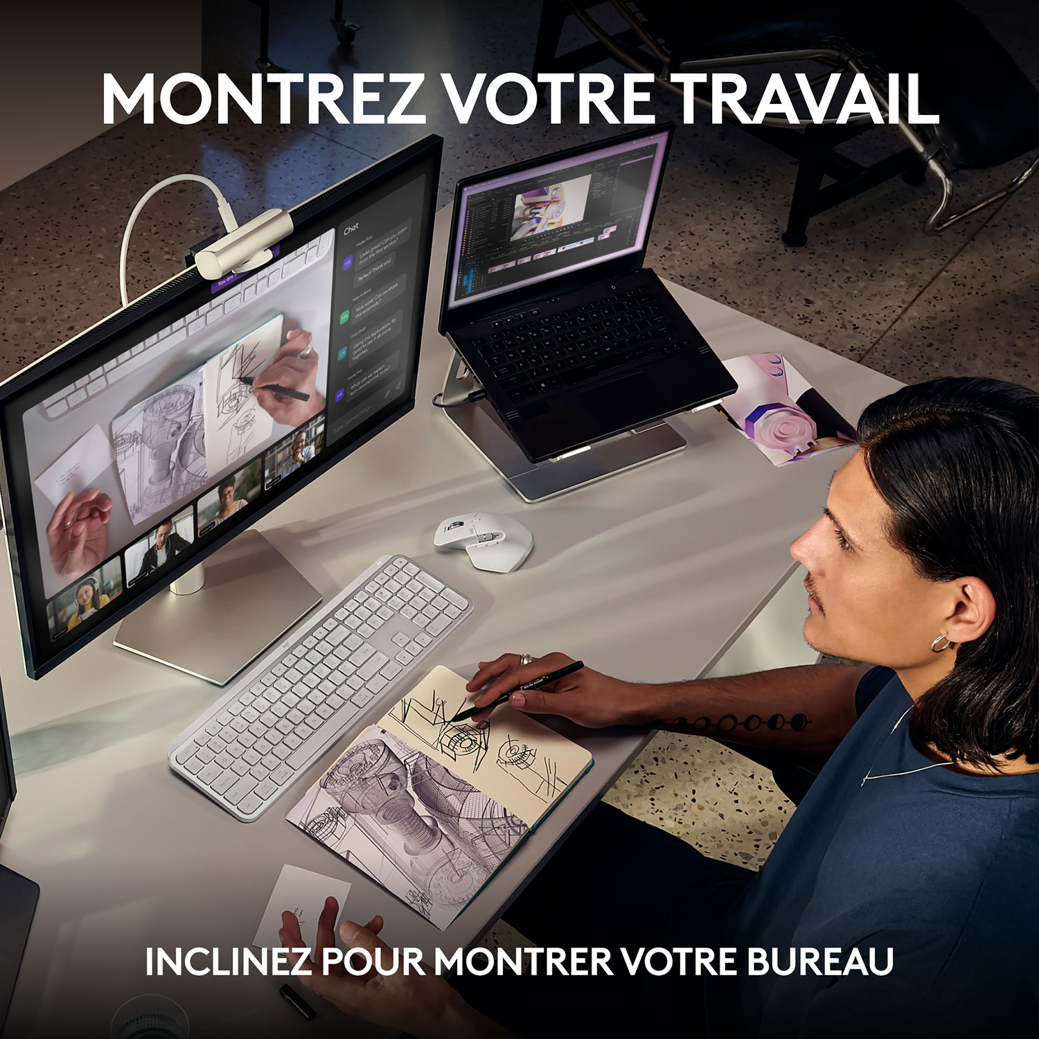 Caméra Web Ultra HD 4K MX Brio de Logitech - Noir