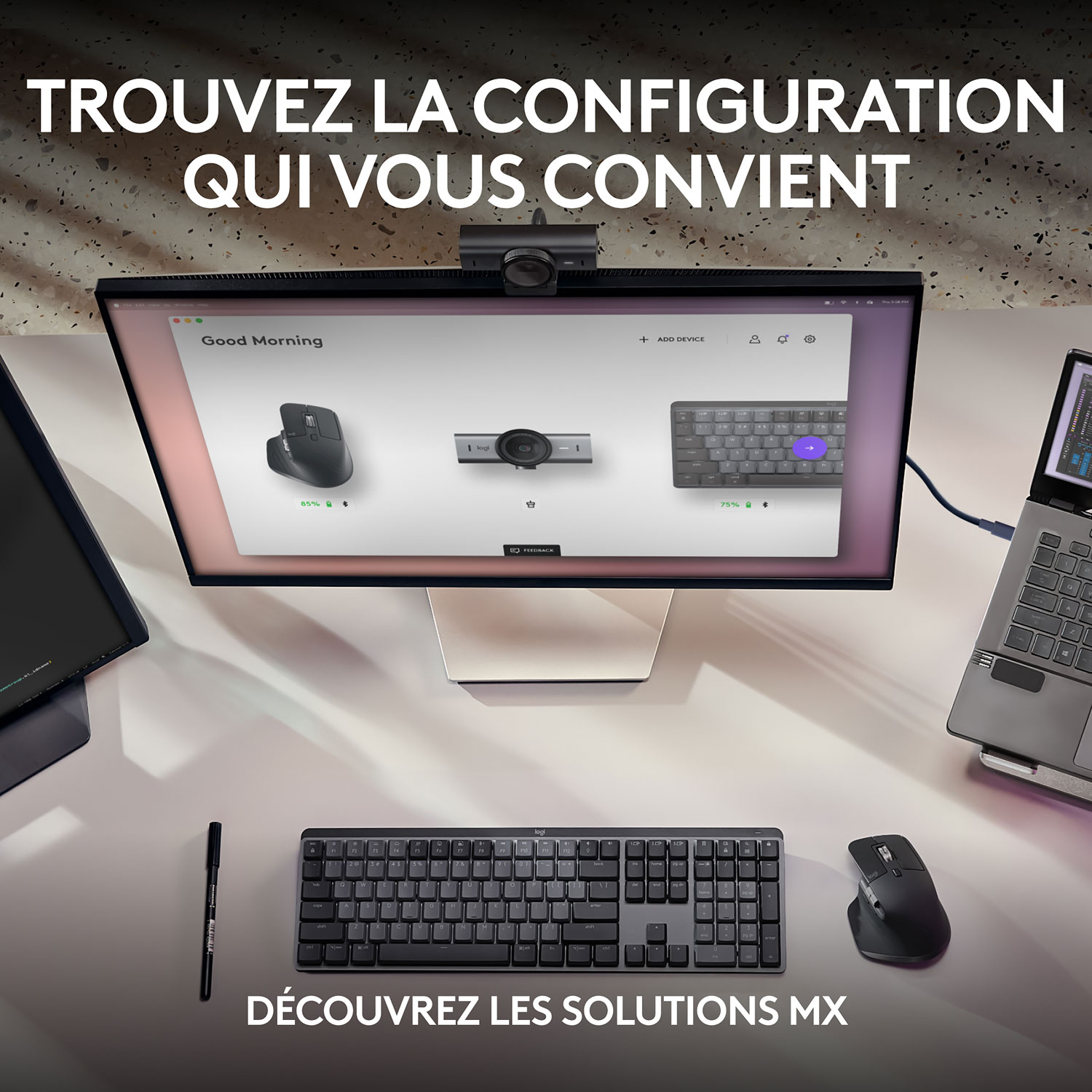 Caméra Web Ultra HD 4K MX Brio de Logitech - Noir