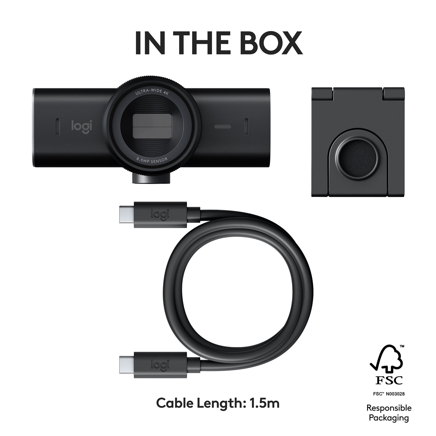 Caméra Web Ultra HD 4K MX Brio de Logitech - Noir