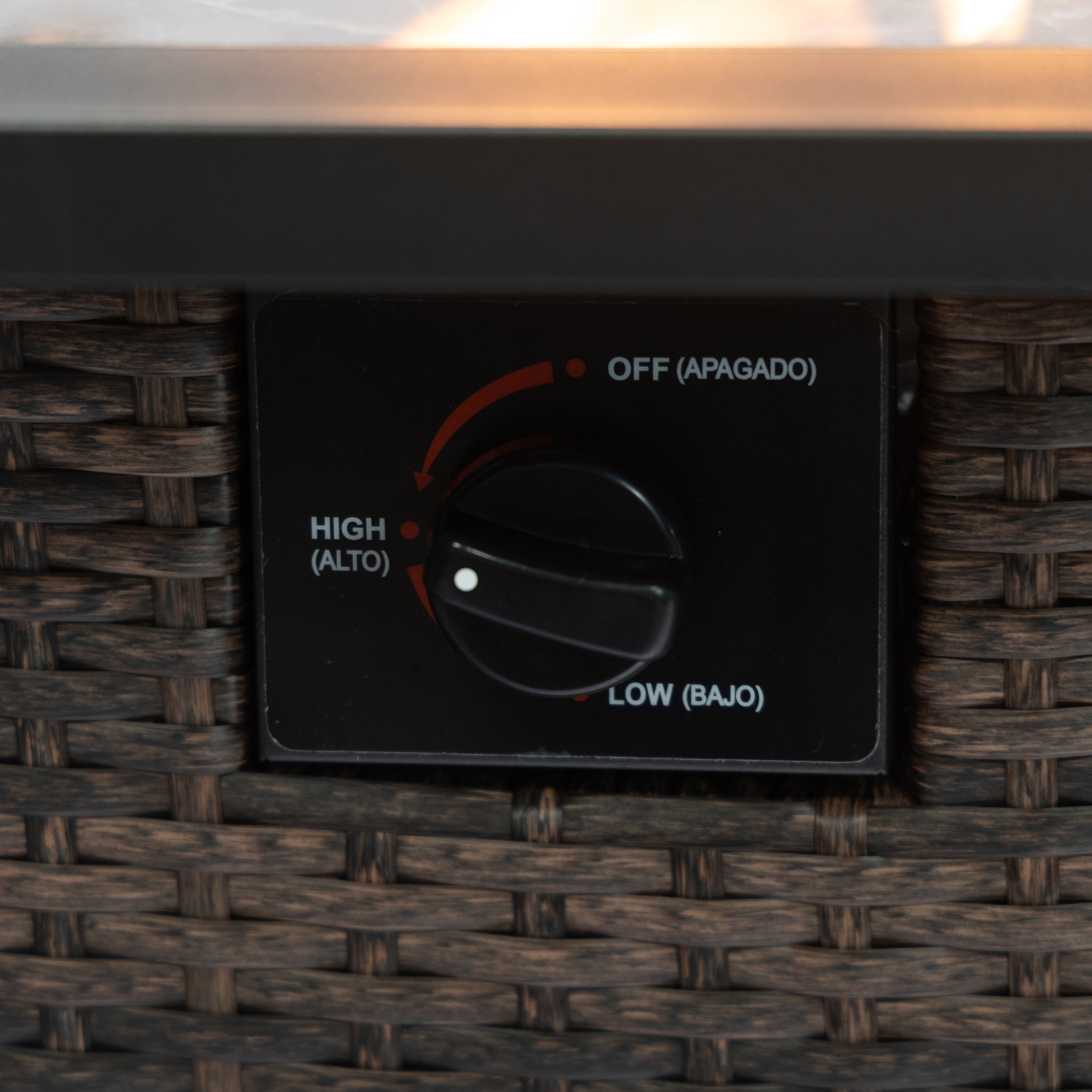 Deko Living 52 Inch Rectangular Outdoor Propane Gas Fire Pit Table 50,000 BTU Heater with Lava Rock Filler