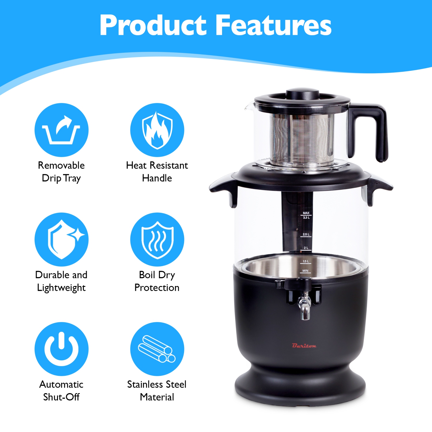 Bariton electric samovar Turkish style