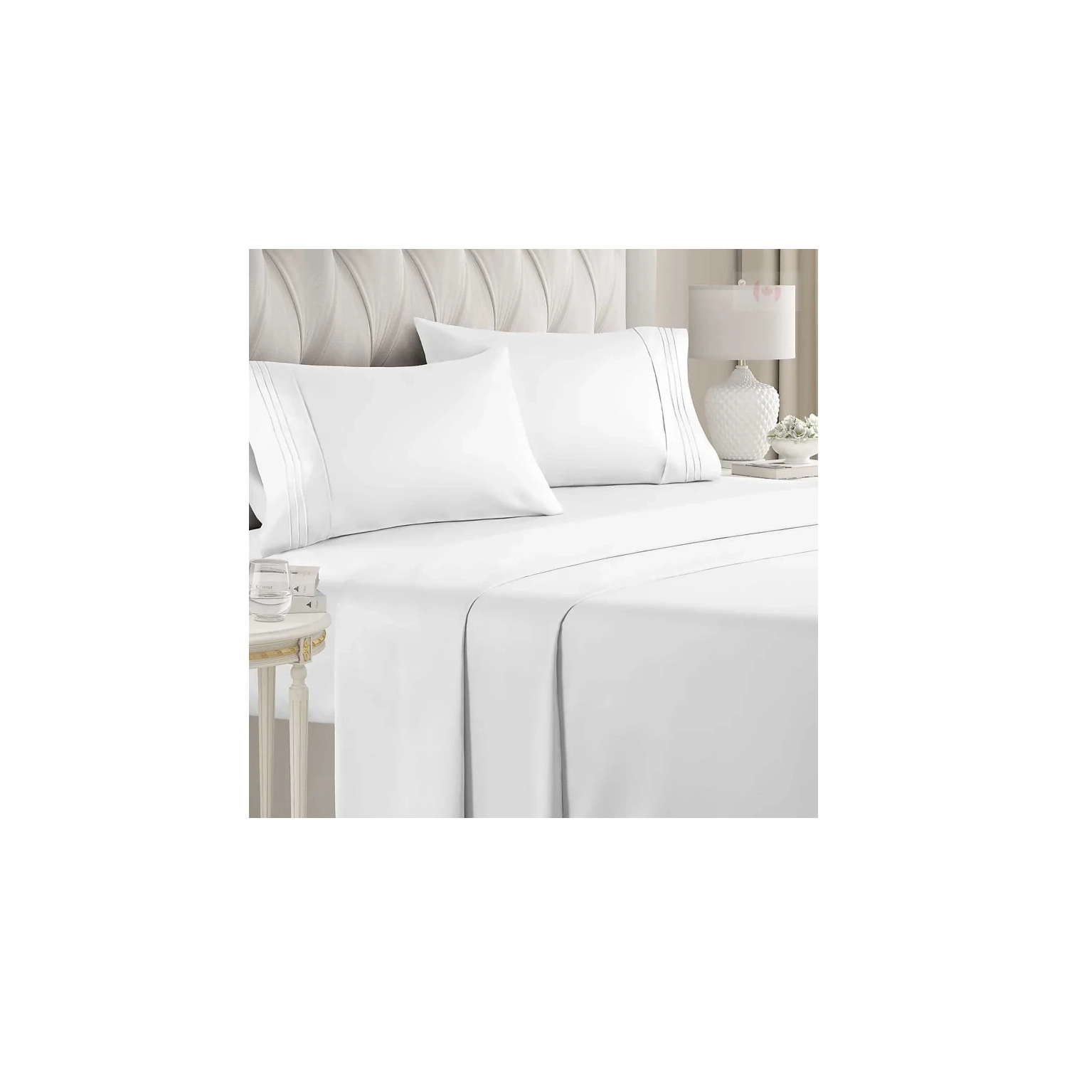 Hotel Luxury Queen Size 4 Piece Sheet Set | Comfy, Breathable & Cooling | Deep Pockets, Extra Soft & Wrinkle-Free | Oeko-Tex Certified | White