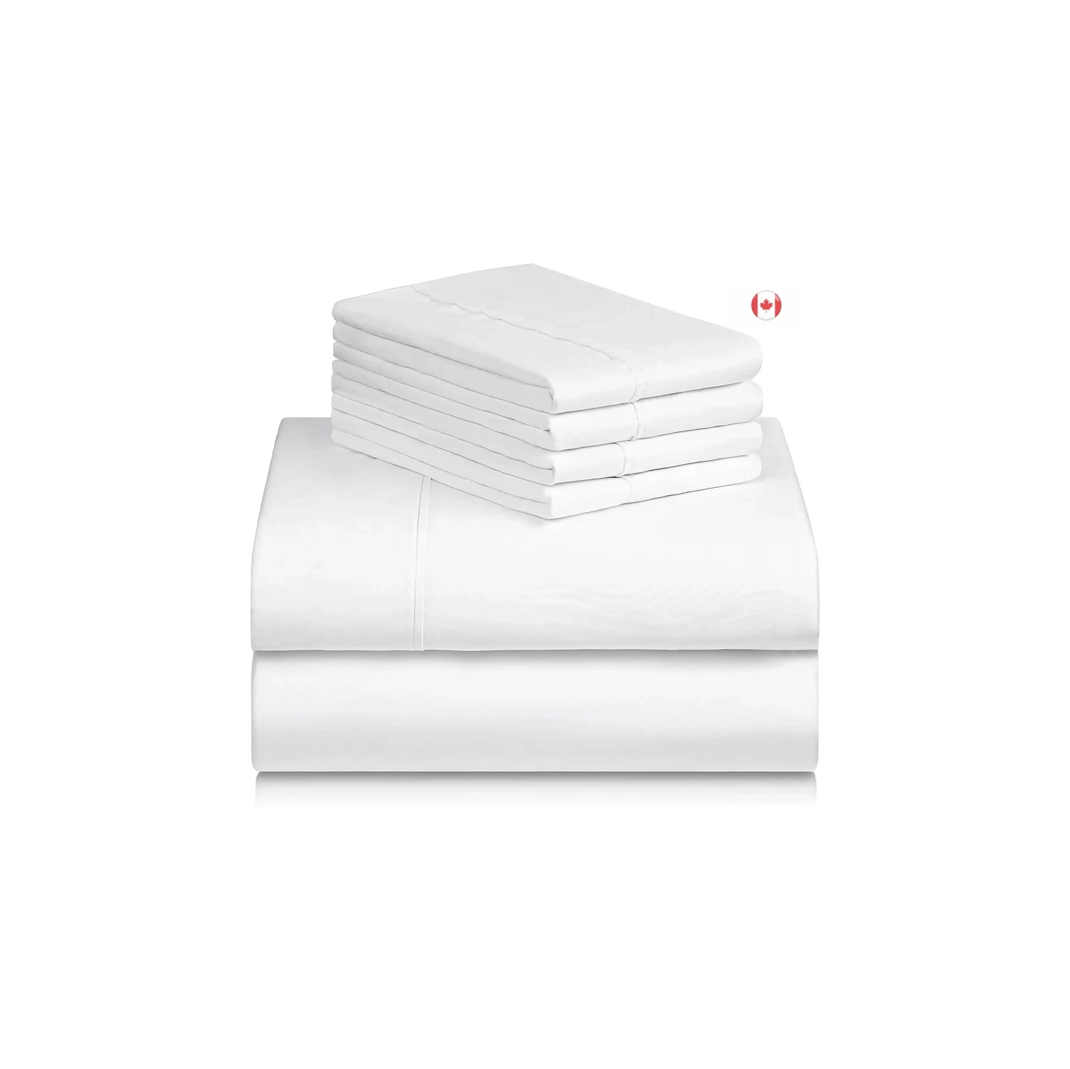 6 PC Queen Sheet Set | Bamboo Bed Sheets | Deep Pockets 18" | Eco Friendly Cooling | Wrinkle Free | Machine Washable | Silky Soft - White Queen