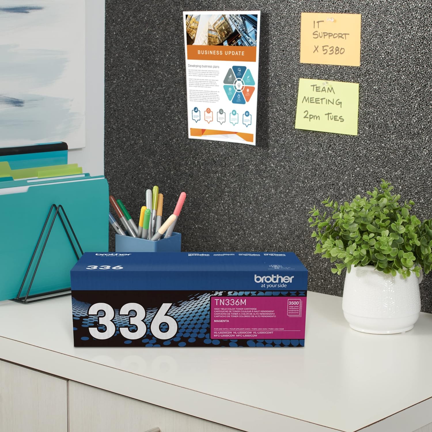 Cartouche d'encre en poudre magenta à haut rendement TN336 M de Brother