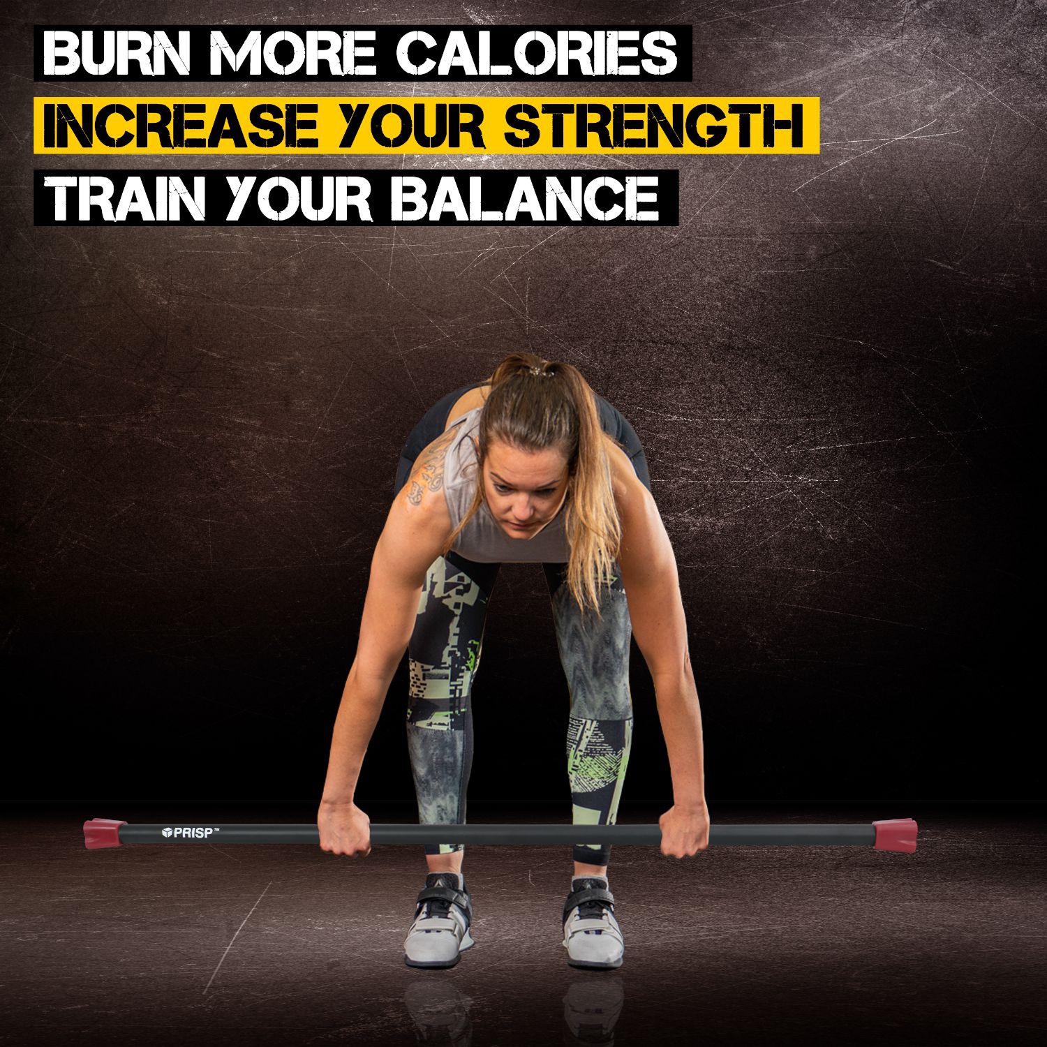 Barre d'entraînement lestée PRISP - barre de poids totale pour gym à la maison, mise en forme, yoga et entraînement musculaire