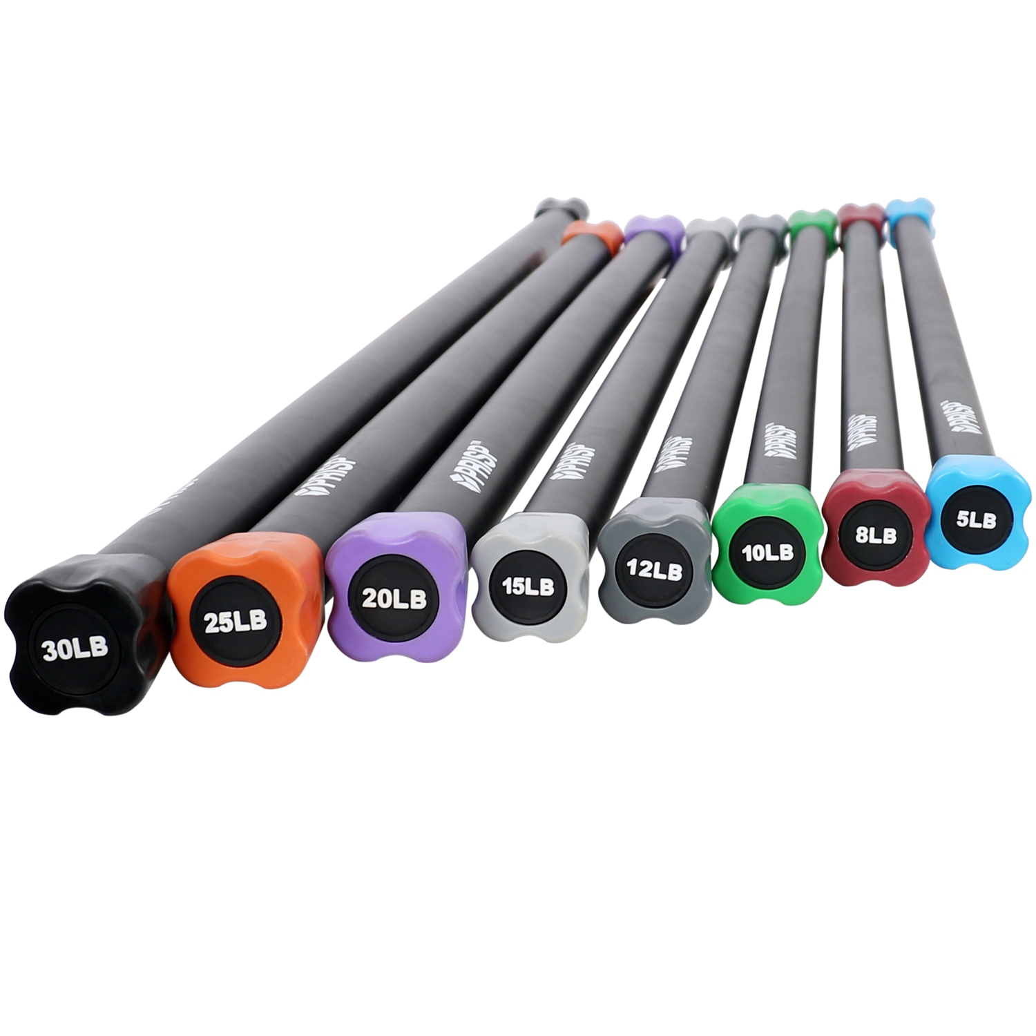 PRISP Weighted Exercise Workout Bar - Total Body Weight Bar for Home Gym, Fitness, Yoga and Strength Training
