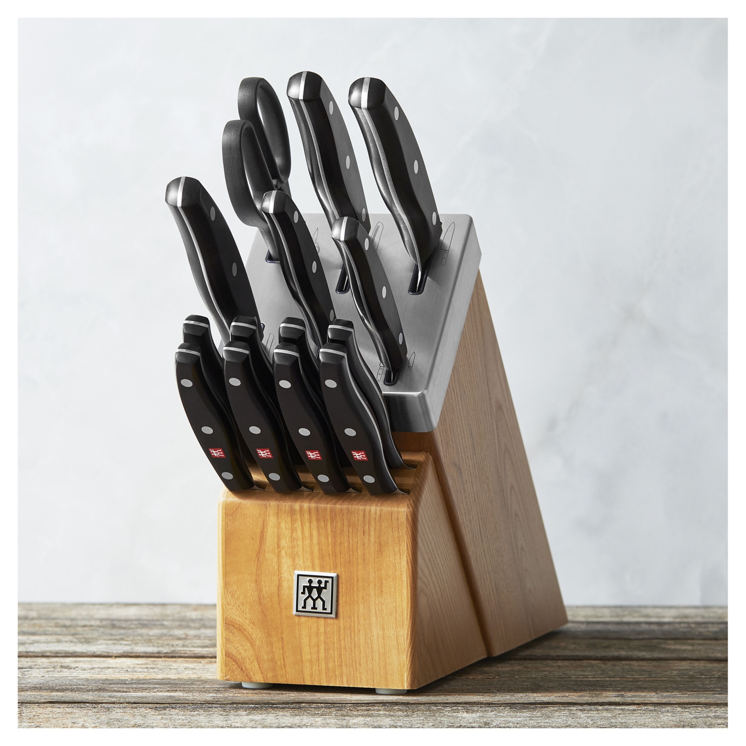 ZWILLING TWIN Signature 15 Piece Self Sharpening Block Set, Nature