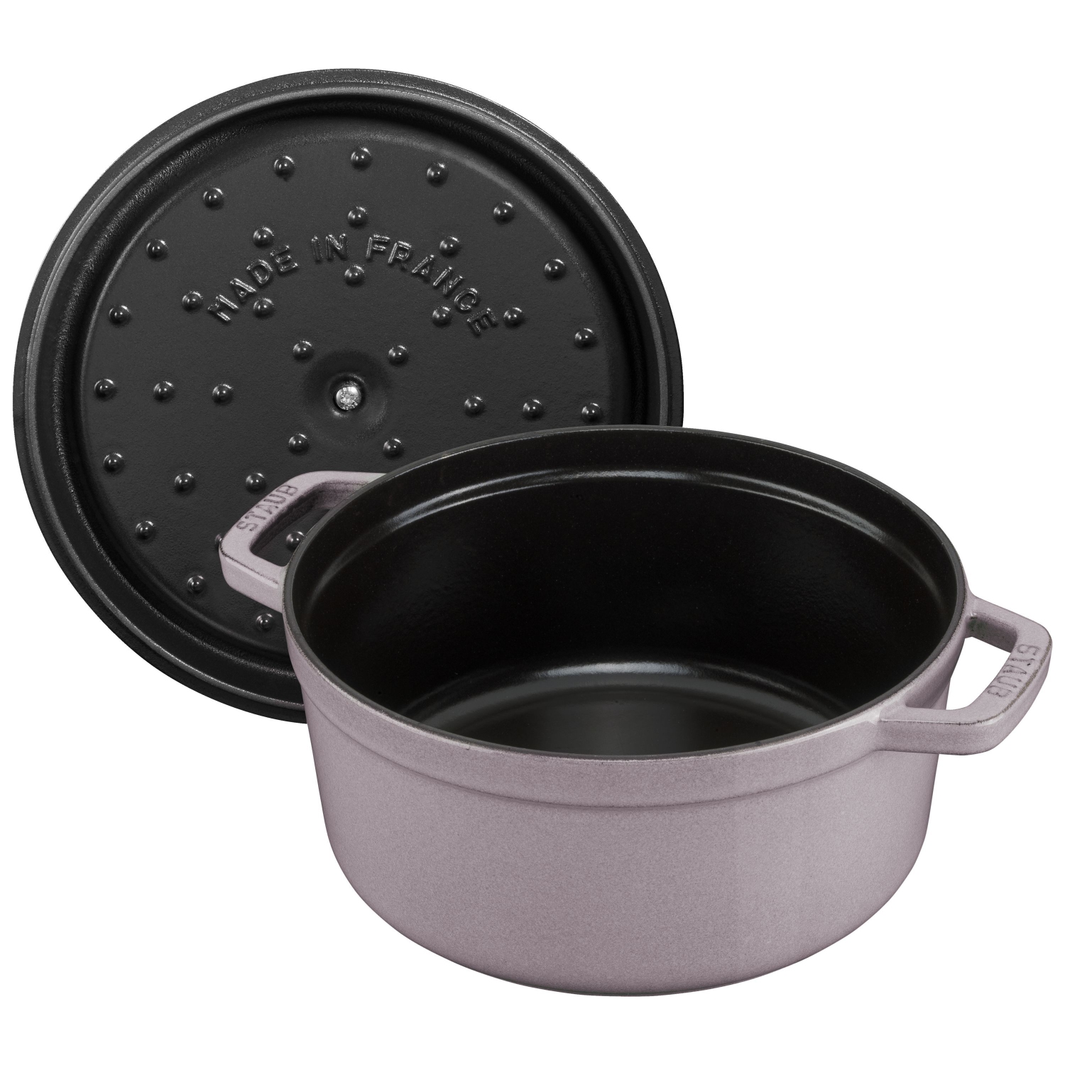 STAUB La Cocotte 5.25 L Cast Iron Round Cocotte, Cherry Blossom