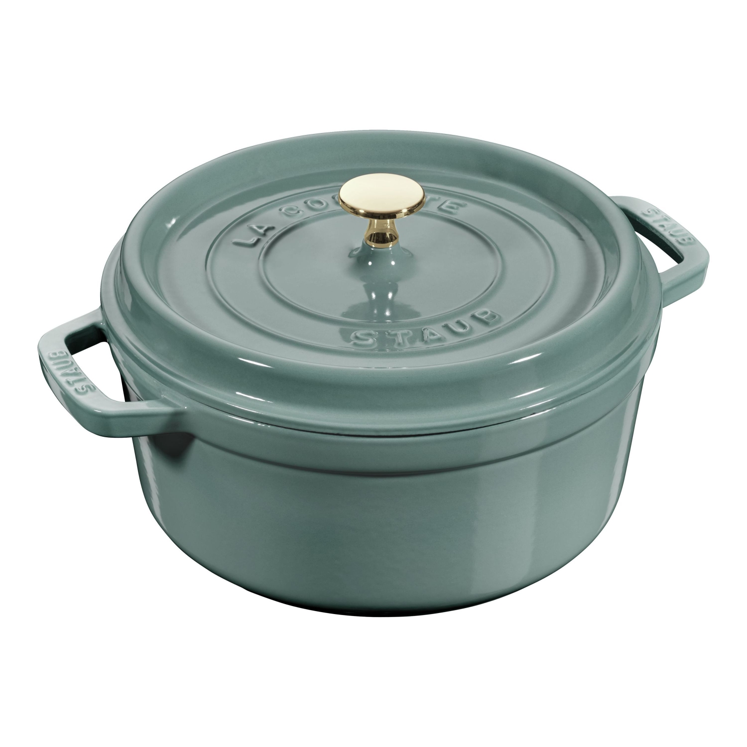 STAUB La Cocotte 3.7 L Cast Iron Round Cocotte, Eucalyptus