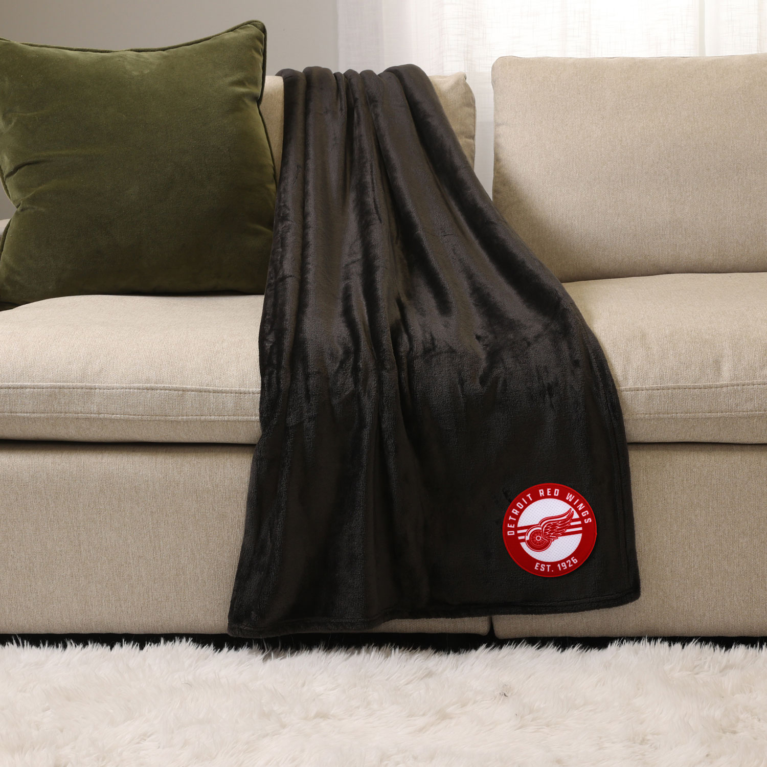NHL Throw Blanket - Black - Detroit Red Wings