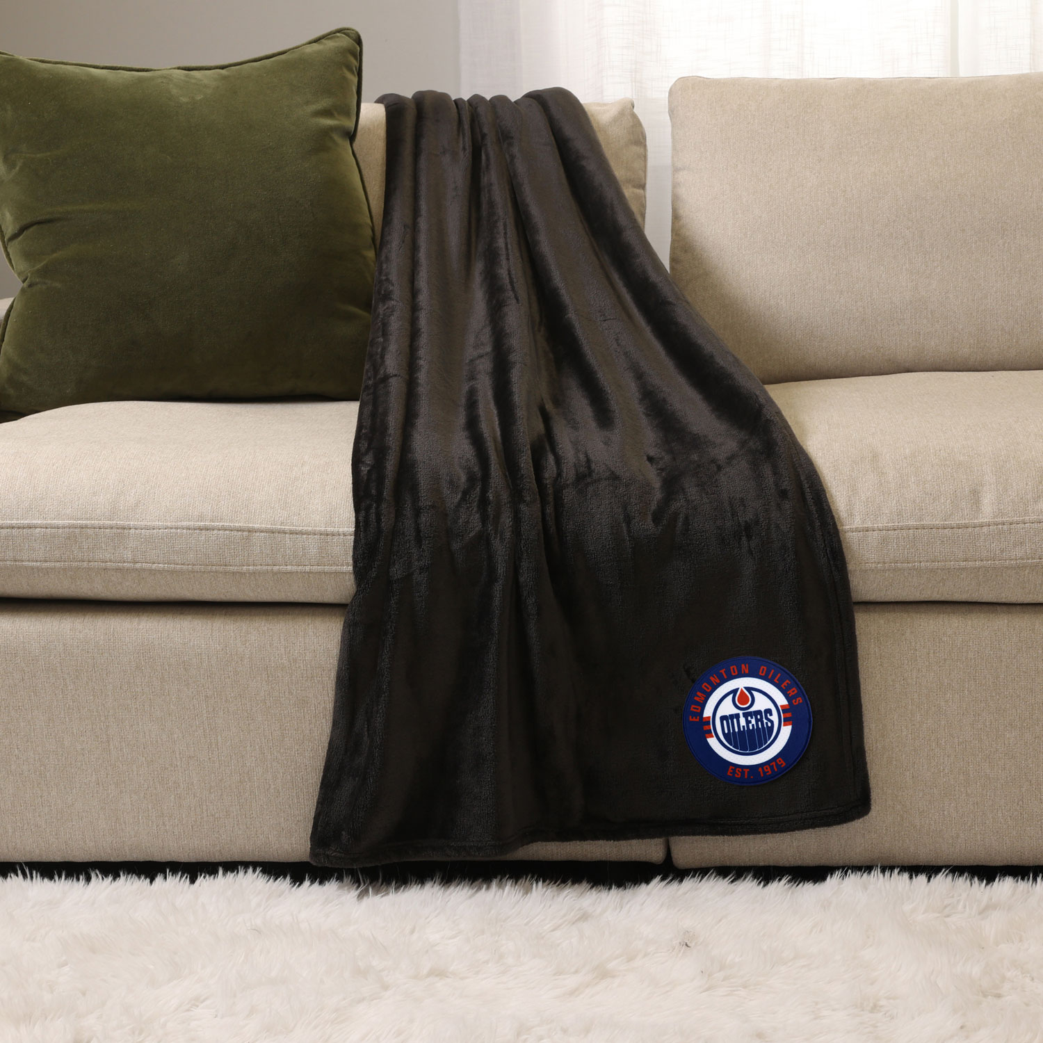 NHL Throw Blanket - Black - Edmonton Oilers