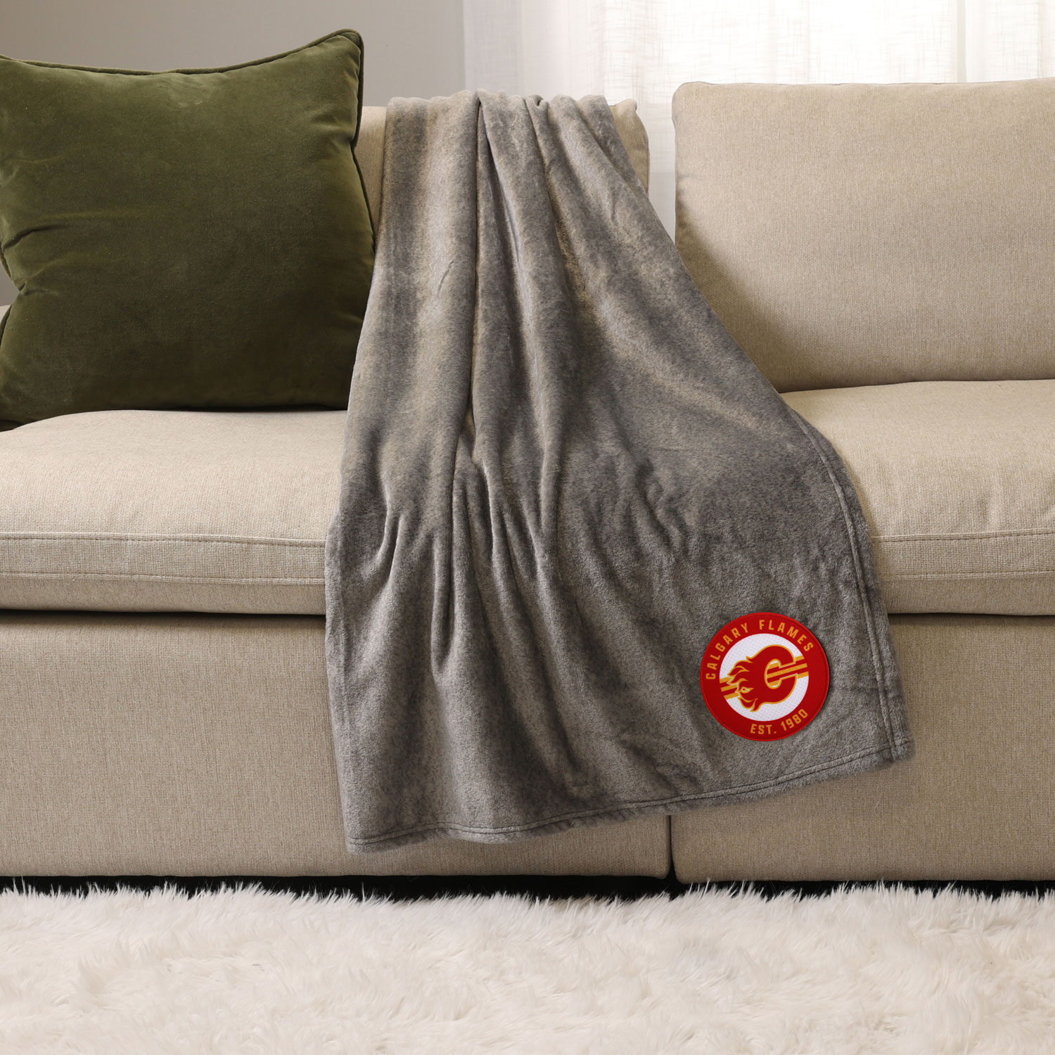 NHL Throw Blanket - Grey - Calgary Flames