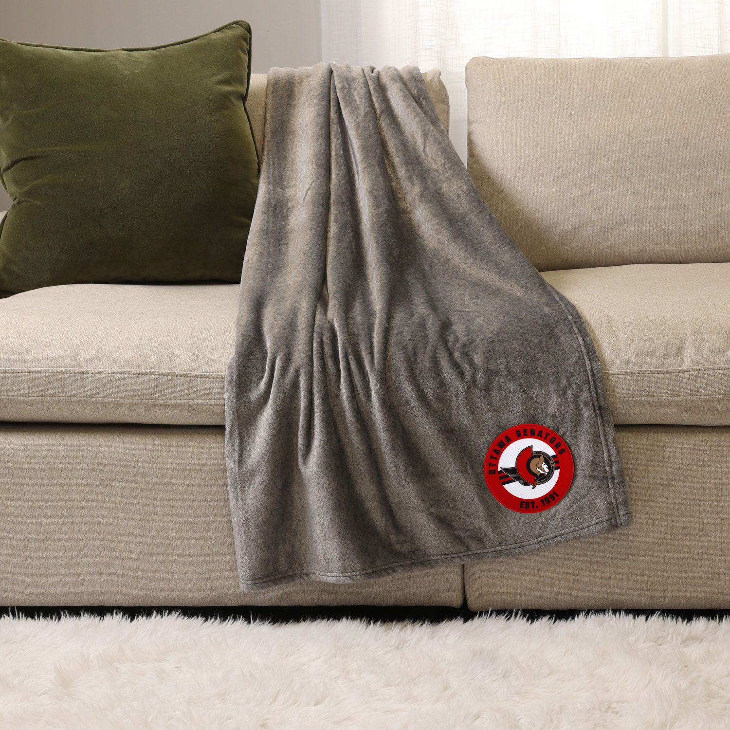 NHL Throw Blanket - Grey - Ottawa Senators