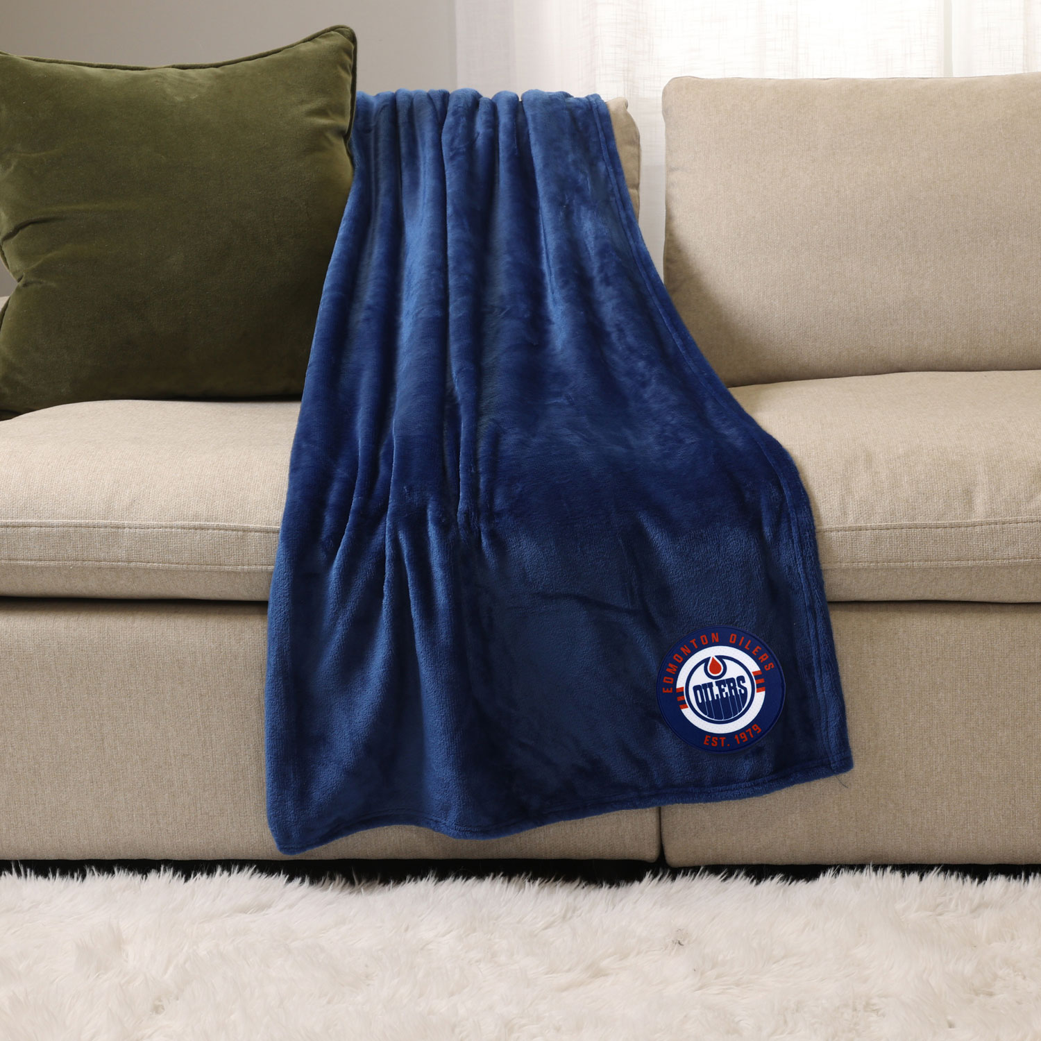 NHL Throw Blanket - Blue - Edmonton Oilers