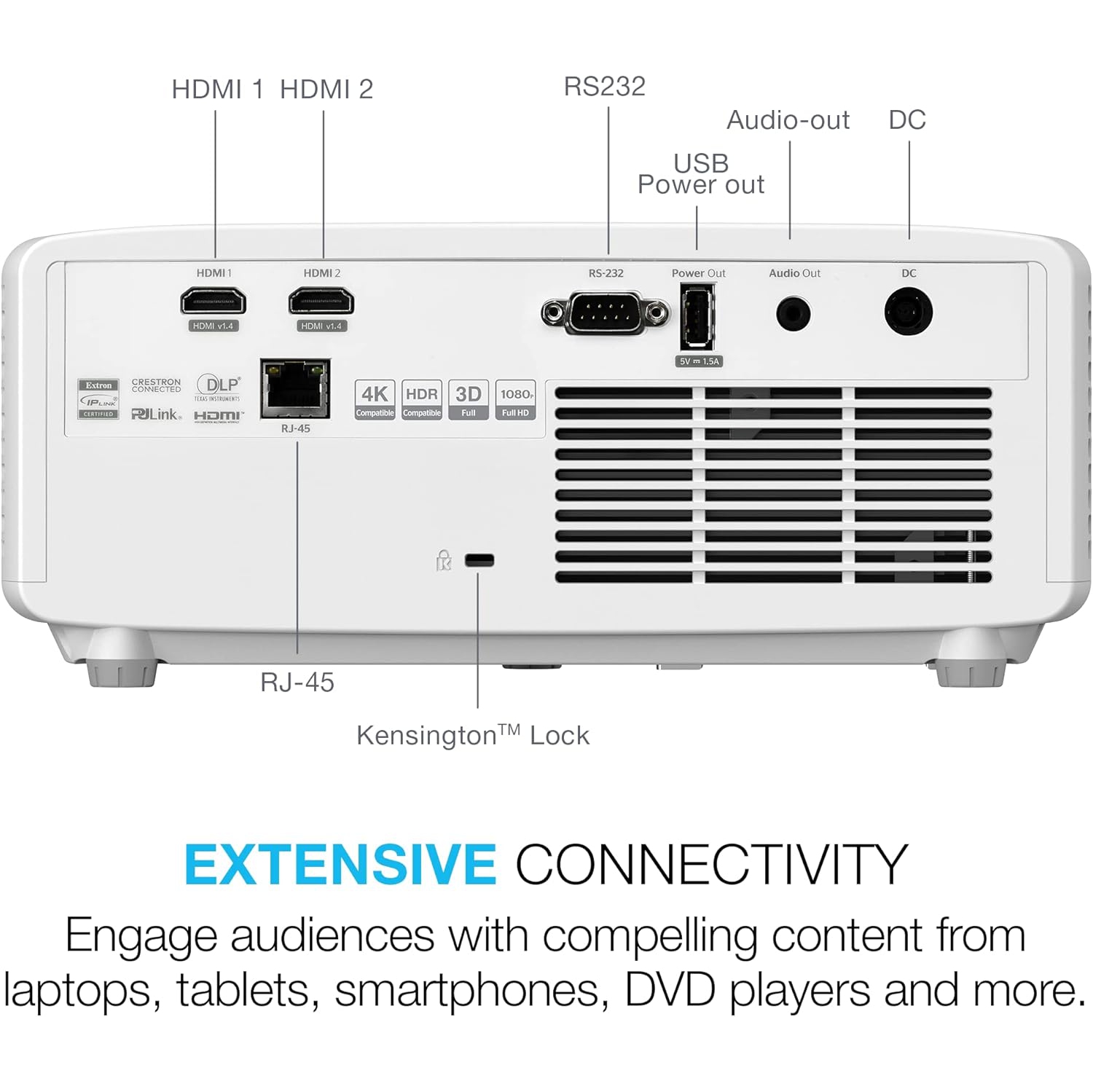 Projecteur laser HD intégrale à courte distance de projection GT2100HDR d'Optoma