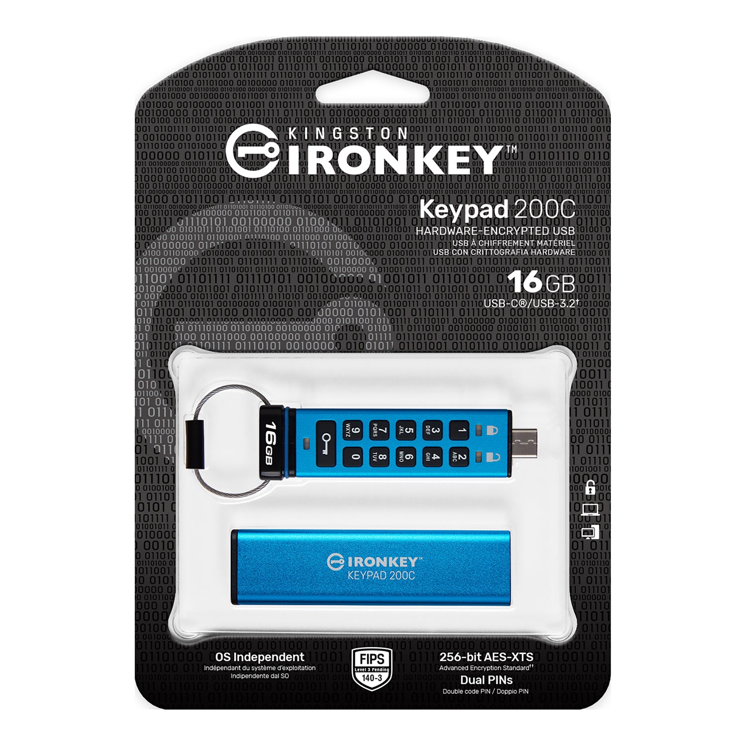 IronKey Keypad 200 16GB USB 3.2 Type C Flash Drive (IKKP200C16GB)