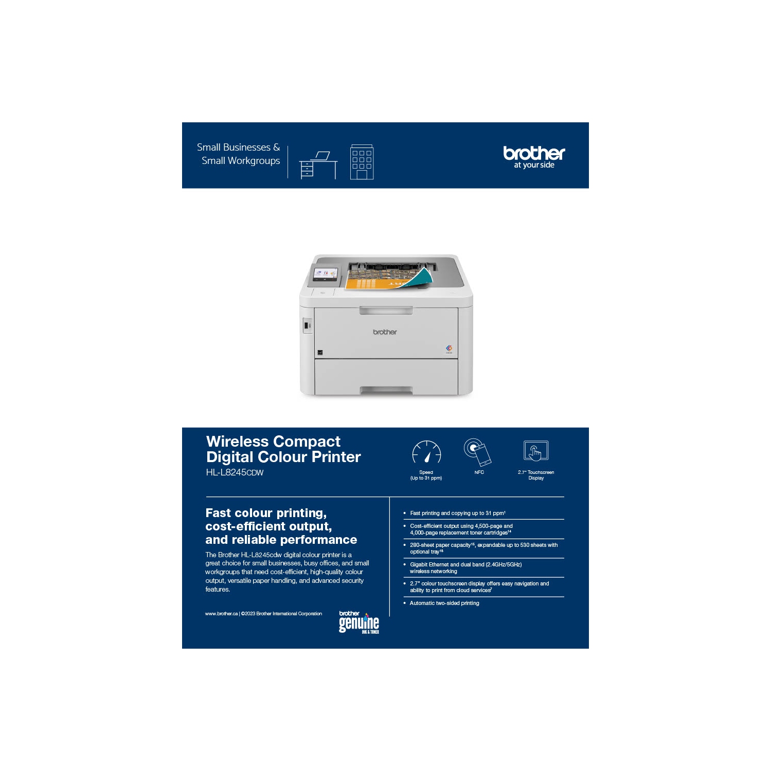 Brother HL-L8245CDW Wireless Digital Color Printer HLL8245CDW