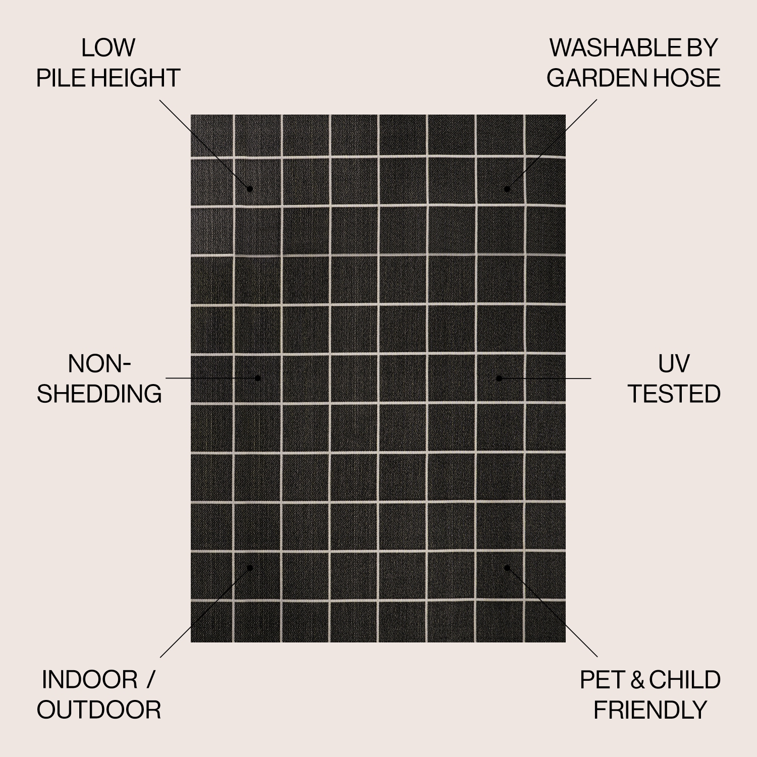 Grid Modern Squares Indoor/Outdoor Area Rug