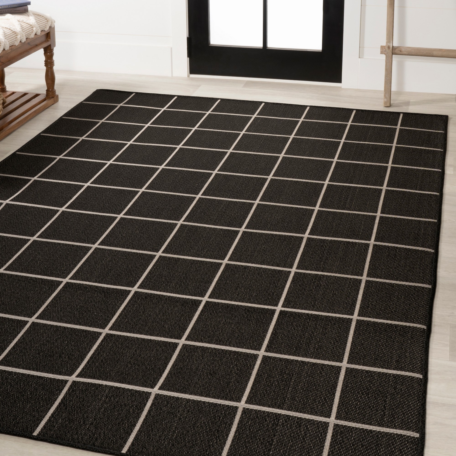 Grid Modern Squares Indoor/Outdoor Area Rug
