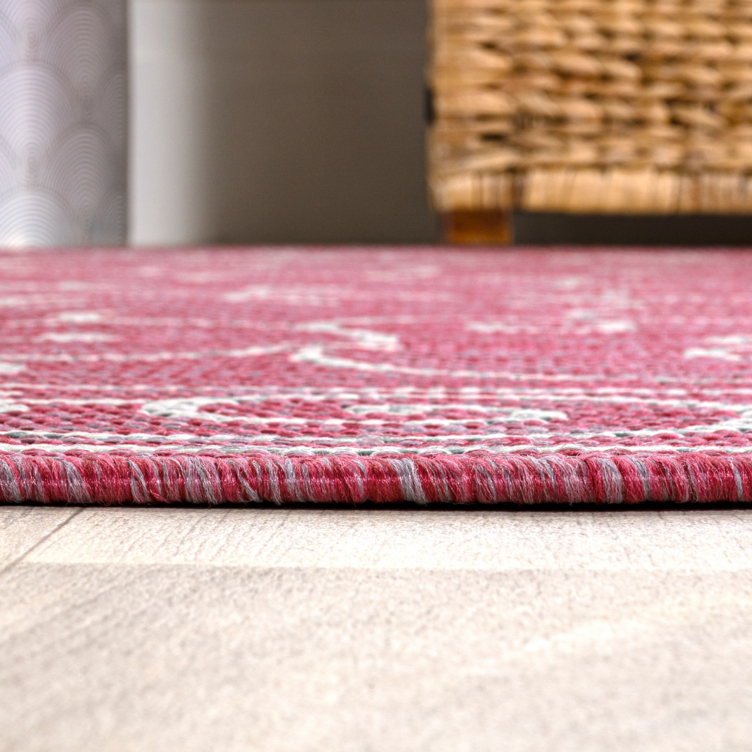 Tapis de corridor intérieur/extérieur à motif de filigrane style rétro Charleston