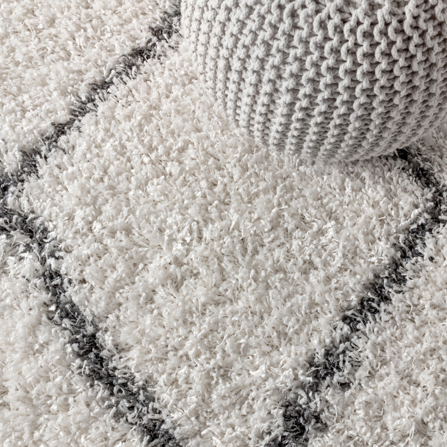 Beautiful Mercer Shag Plush Tassel Moroccan Tribal Geometric Trellis Area Rug