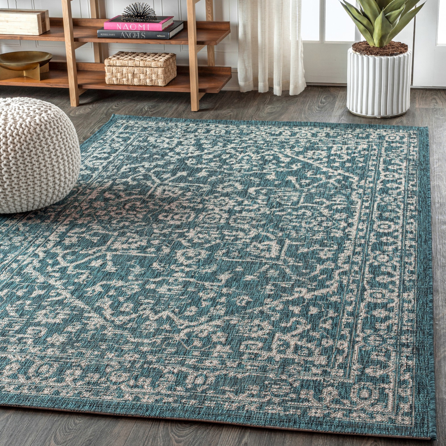 Malta Bohemian Medallion Textured Weave Indoor/Outdoor Area Rug