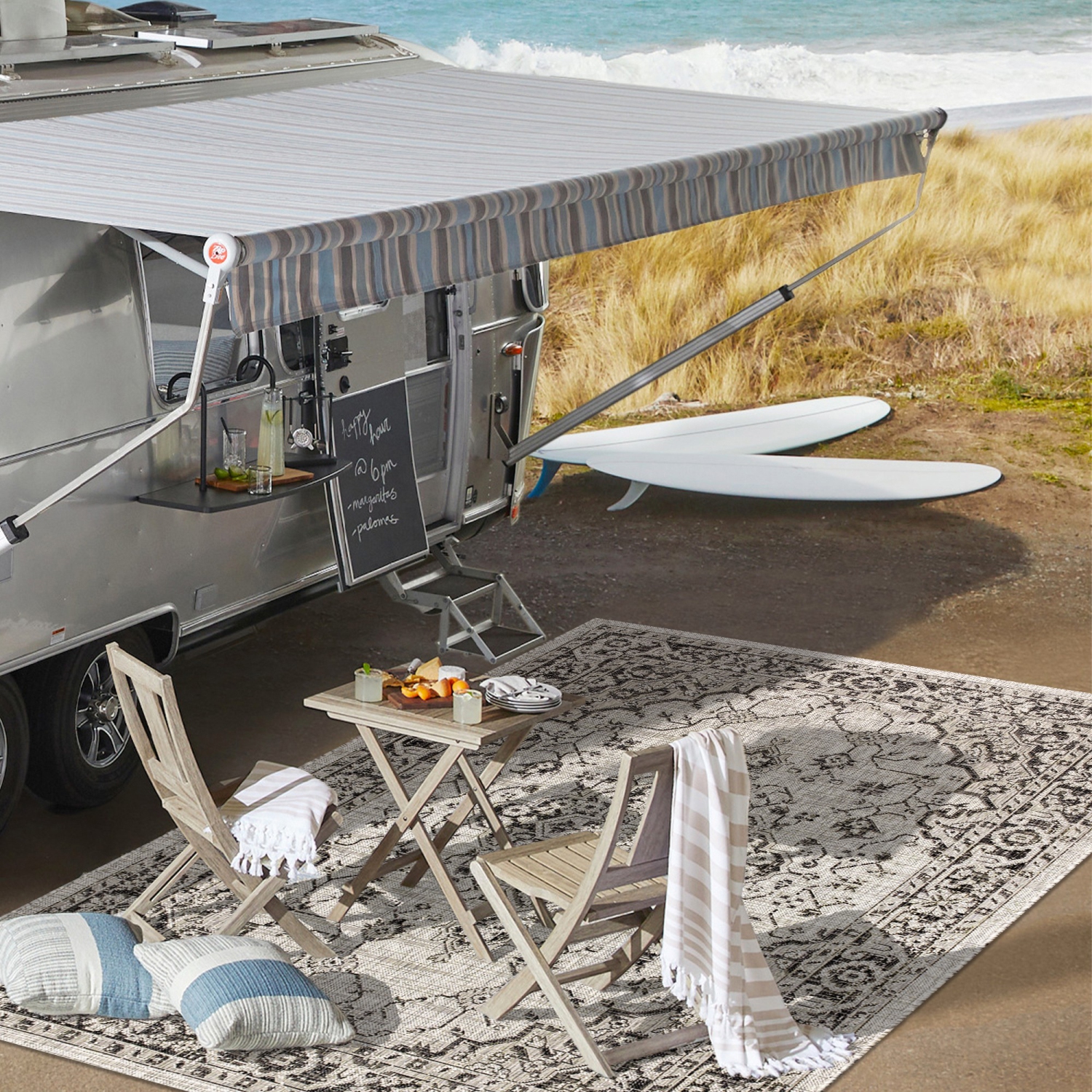 Rozetta Boho Medallion Textured Weave Indoor/Outdoor Area Rug