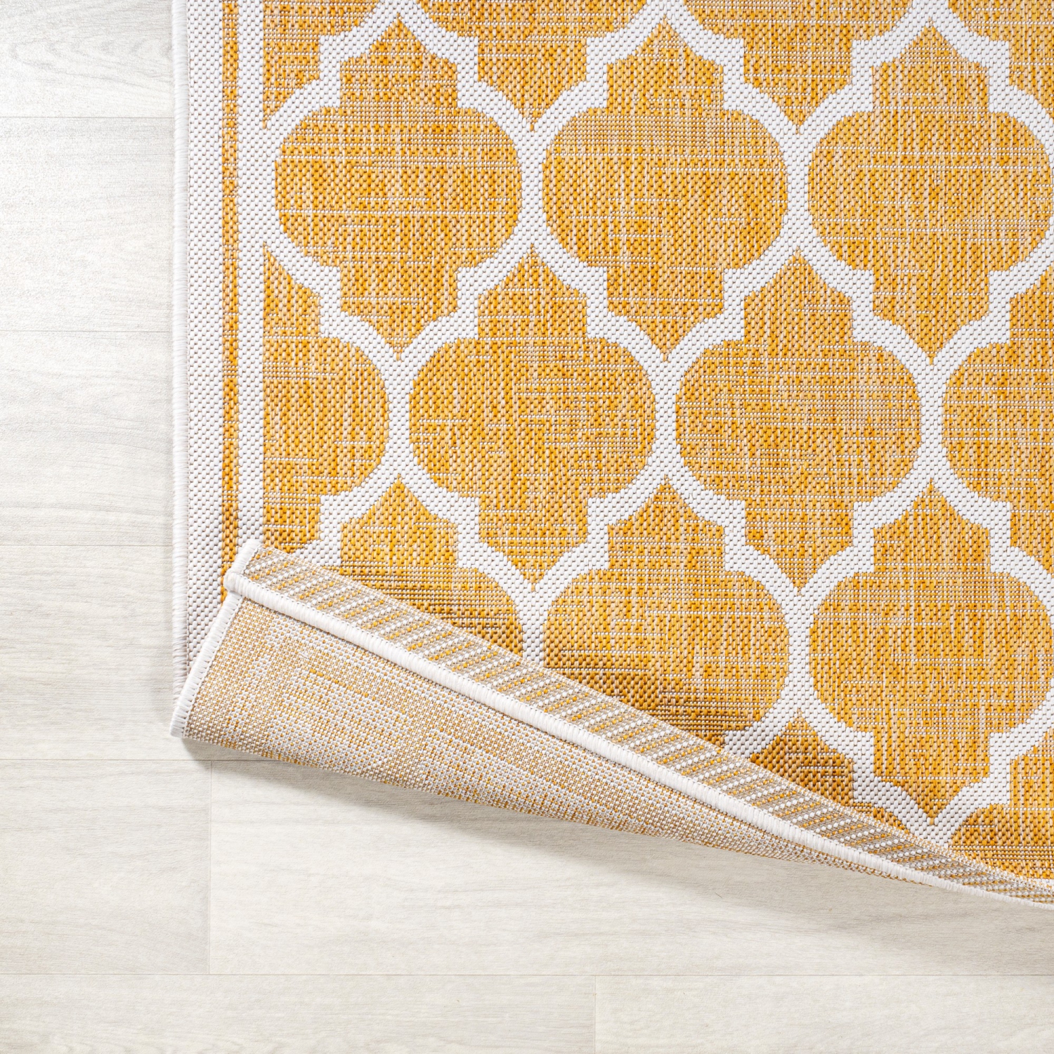 Tapis d'intérieur/d'extérieur Trebol Moroccan Trellis Textured Weave