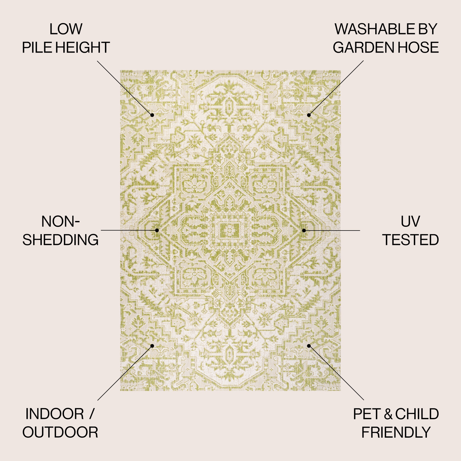 Estrella Bohemian Medallion Textured Weave Indoor/Outdoor Area Rug ...
