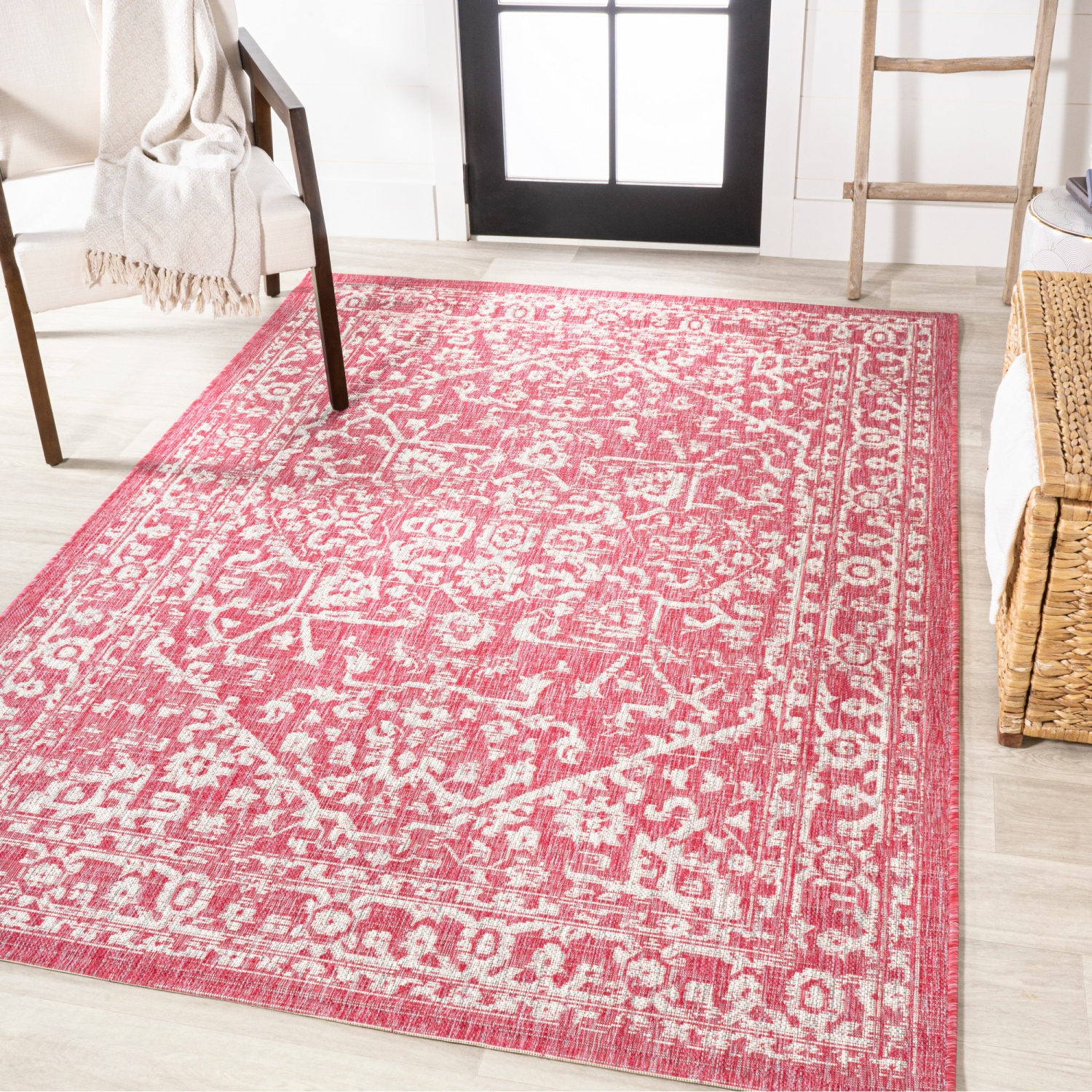 Malta Bohemian Medallion Textured Weave Indoor/Outdoor Area Rug