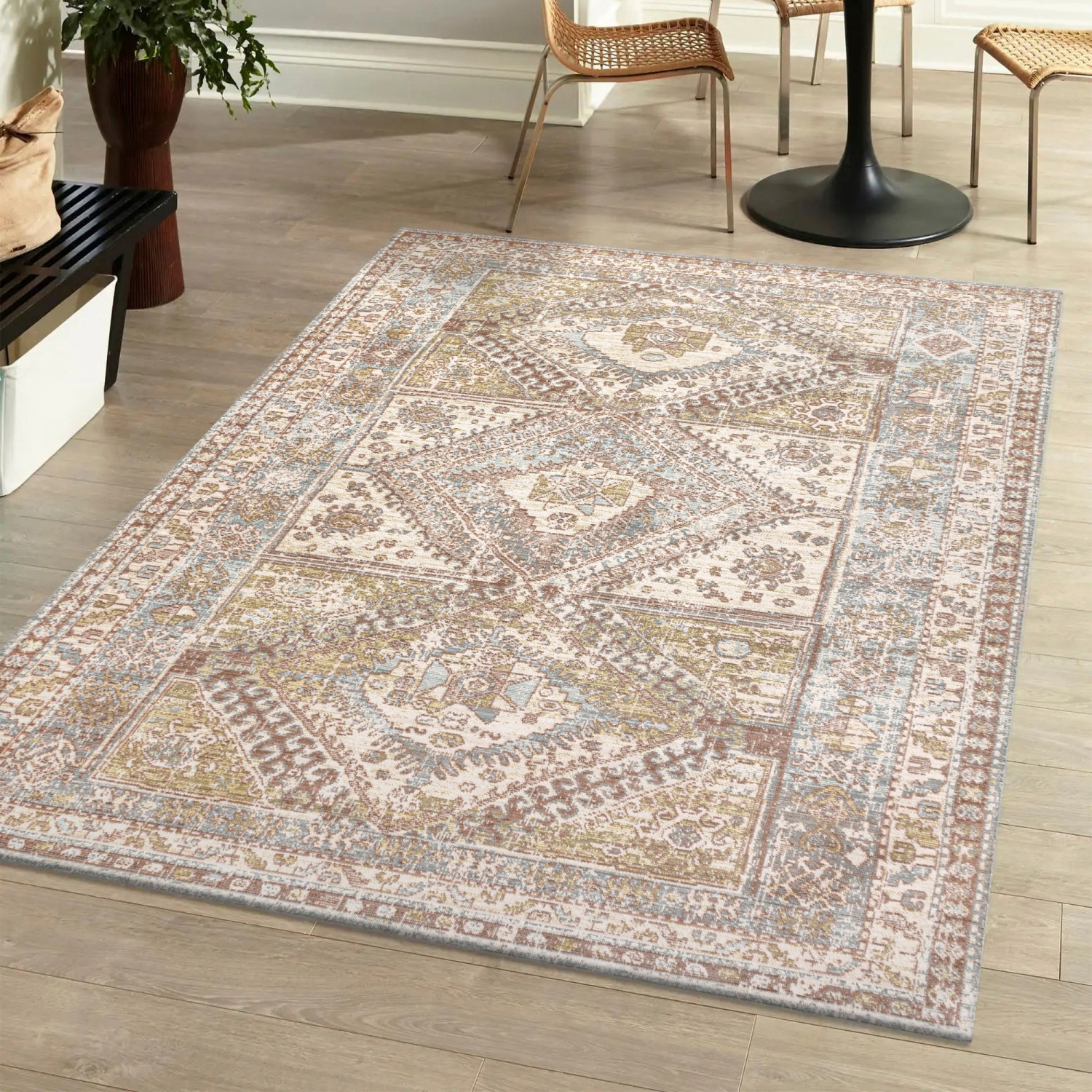 Tapis d'appoint médaillon géométrique Ornate Darija