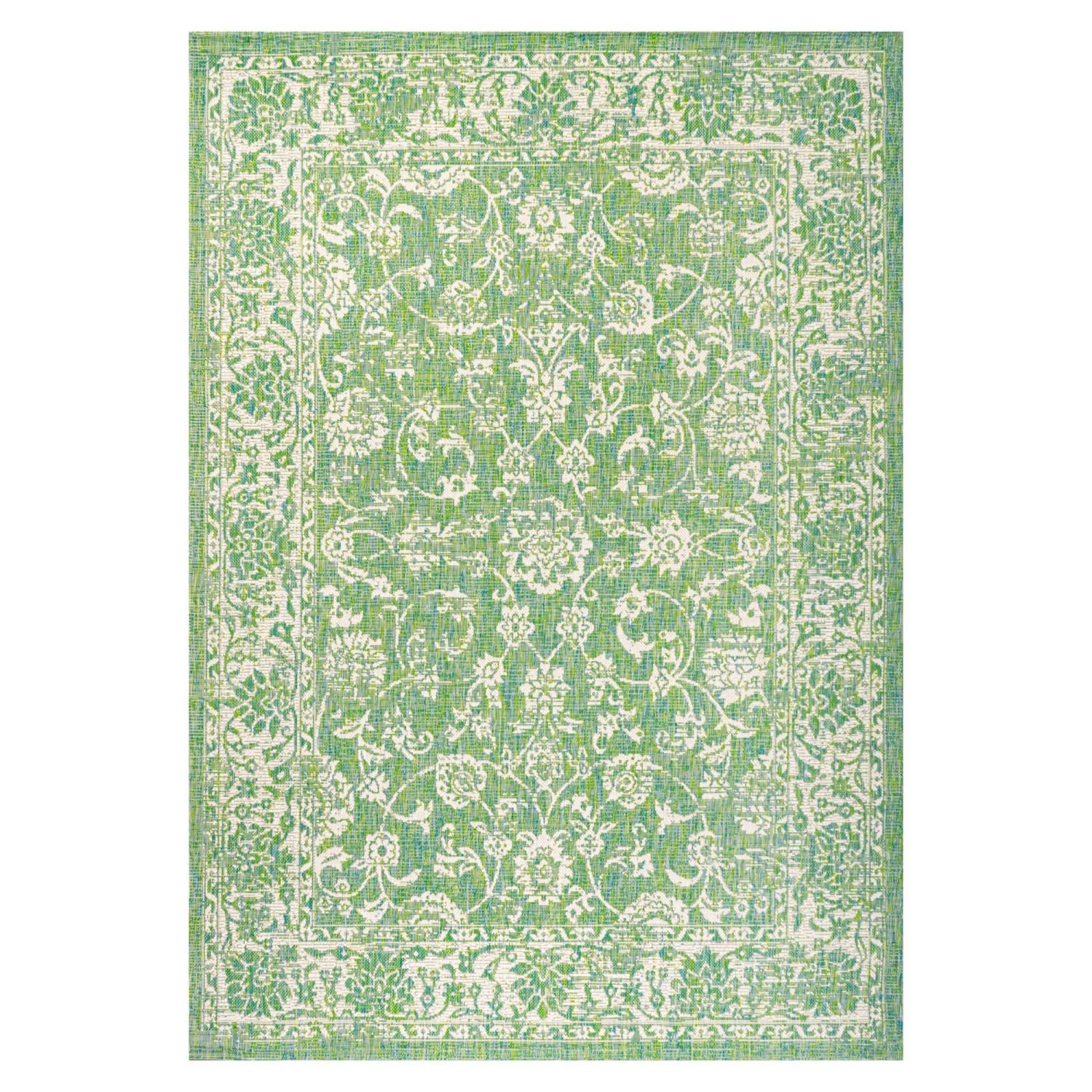 Tela Bohemian Textured Weave Floral Indoor/Outdoor Area Rug