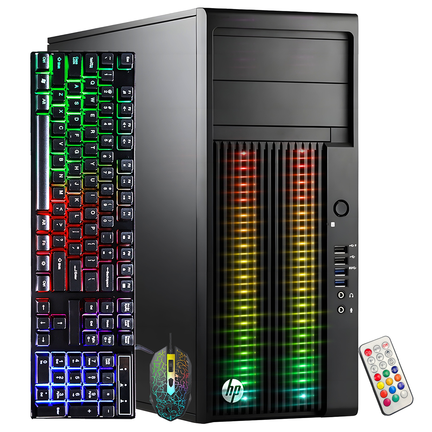 Refurbished (Good) - HP RGB Tower Workstation Desktop Computer - Intel Quad I7 upto 4.0GHz, Radeon R5 340X 2G, 32GB RAM, 1TB SSD, Keyboard & Mouse, WiFi & Bluetooth, Windows 10 Pro