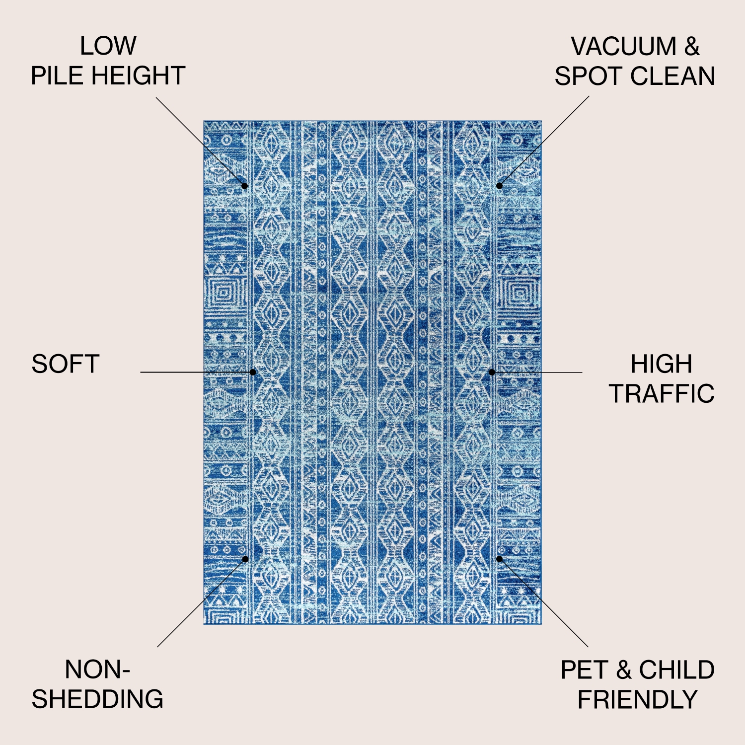 Tapis moderne boho Vintage Tribal persan